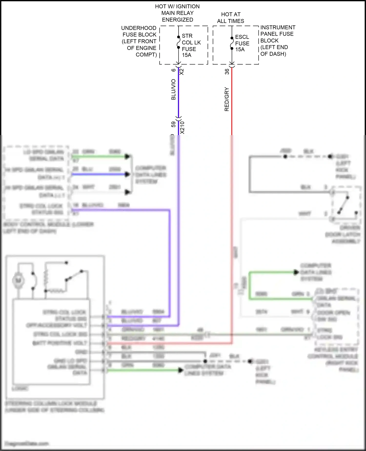Cadillac CT6 I (2016-2019) keyless entry control module wiring diagram  (10 of 10)