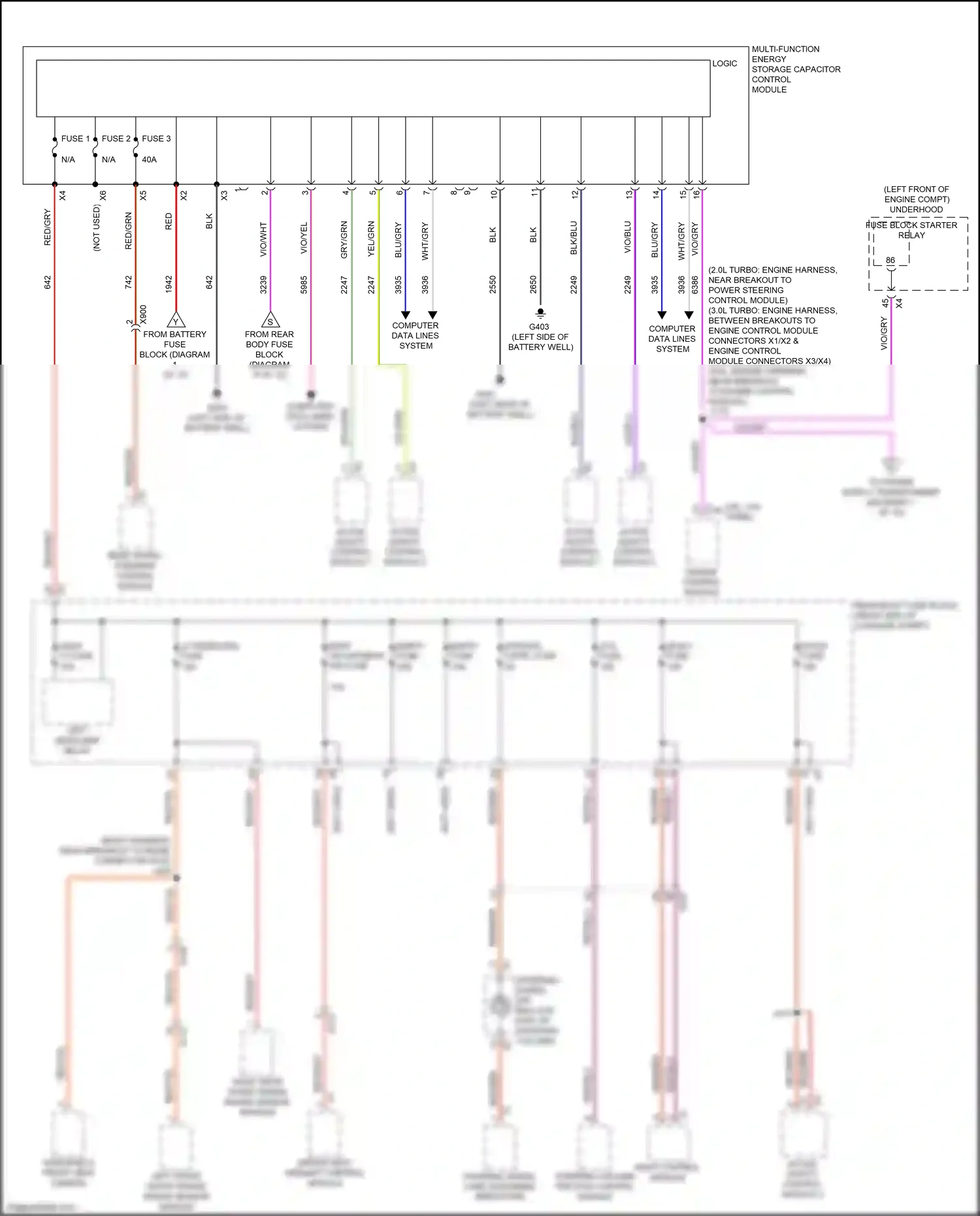 Cadillac CT6 I (2016-2019) left front short range radar sensor module wiring diagram  (7 of 8)