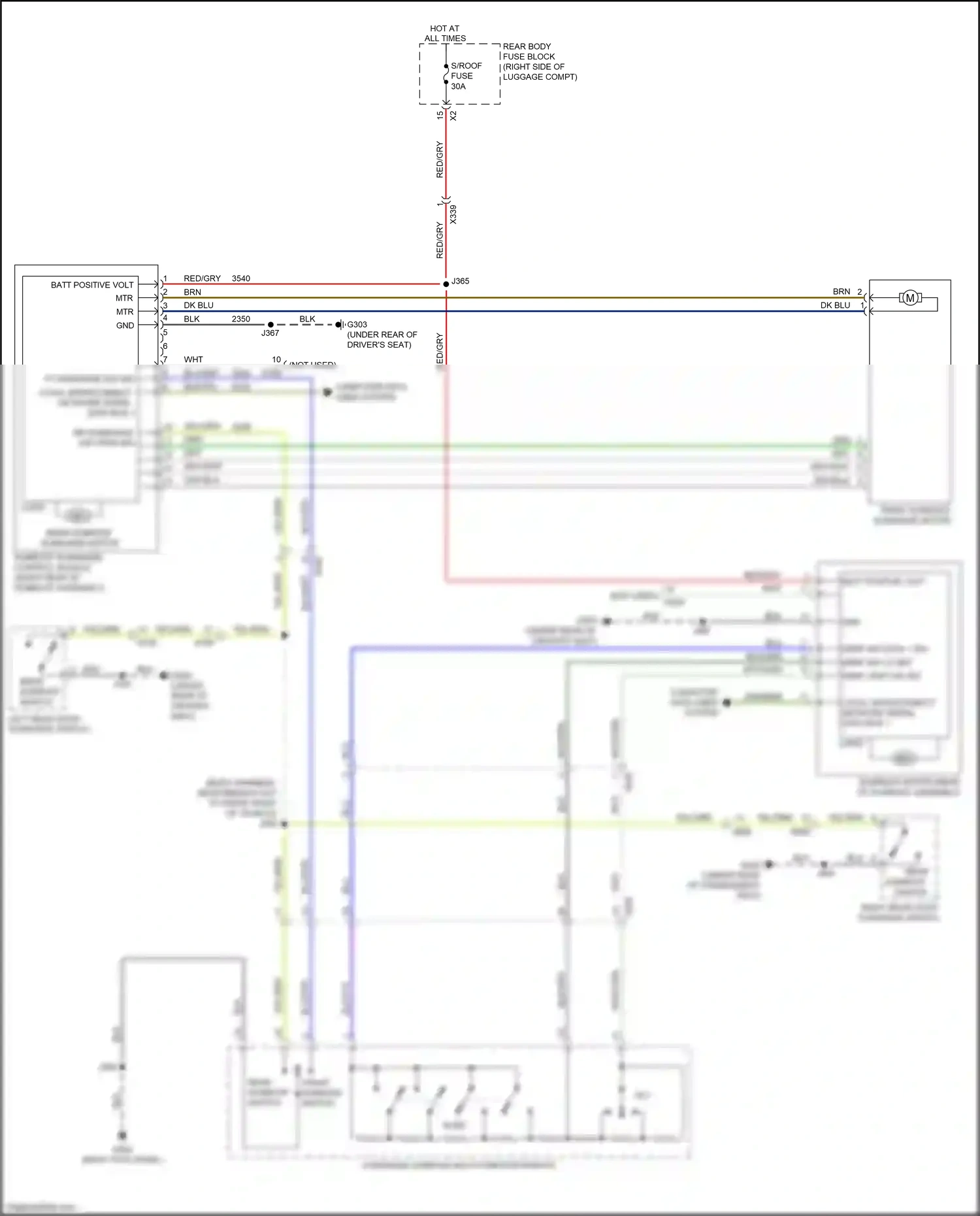 Cadillac CT6 I (2016-2019) overhead console multi- function switch wiring diagram  (6 of 7)