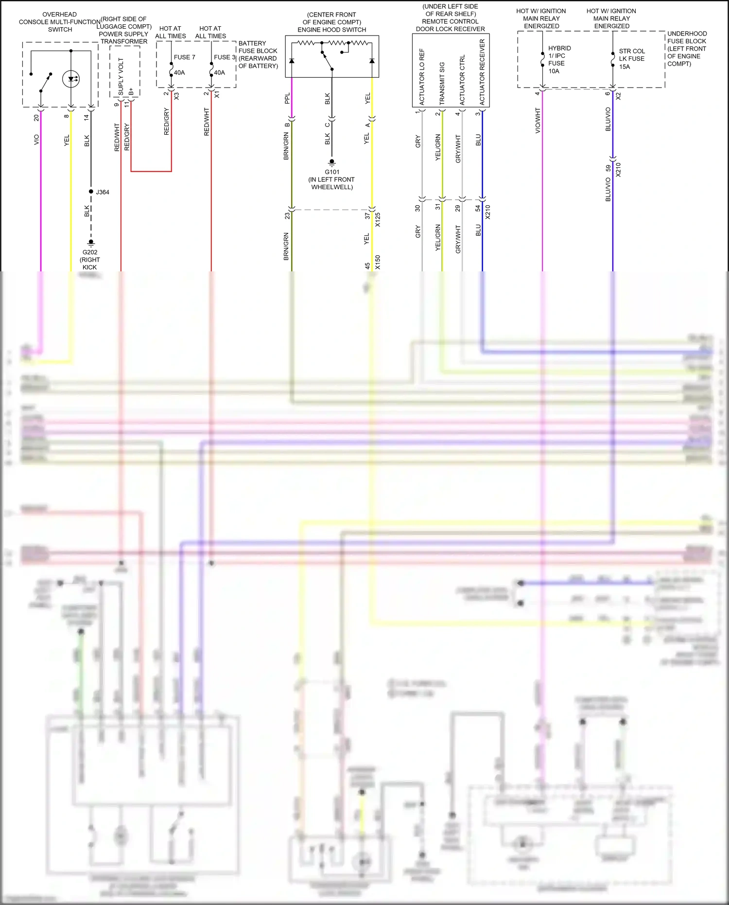 Cadillac CT6 I (2016-2019) overhead console multi- function switch wiring diagram  (2 of 7)