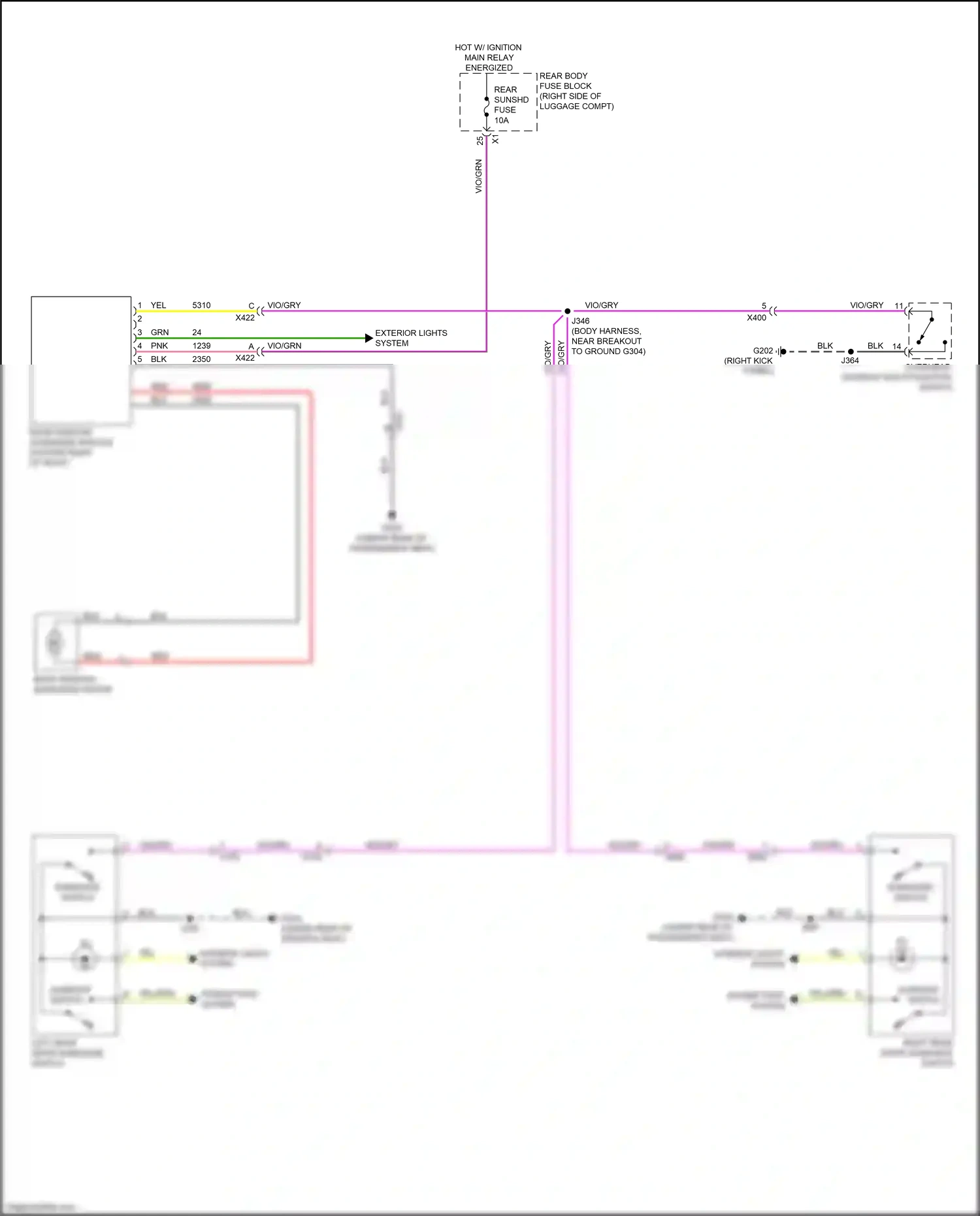 Cadillac CT6 I (2016-2019) overhead console multi- function switch wiring diagram  (7 of 7)
