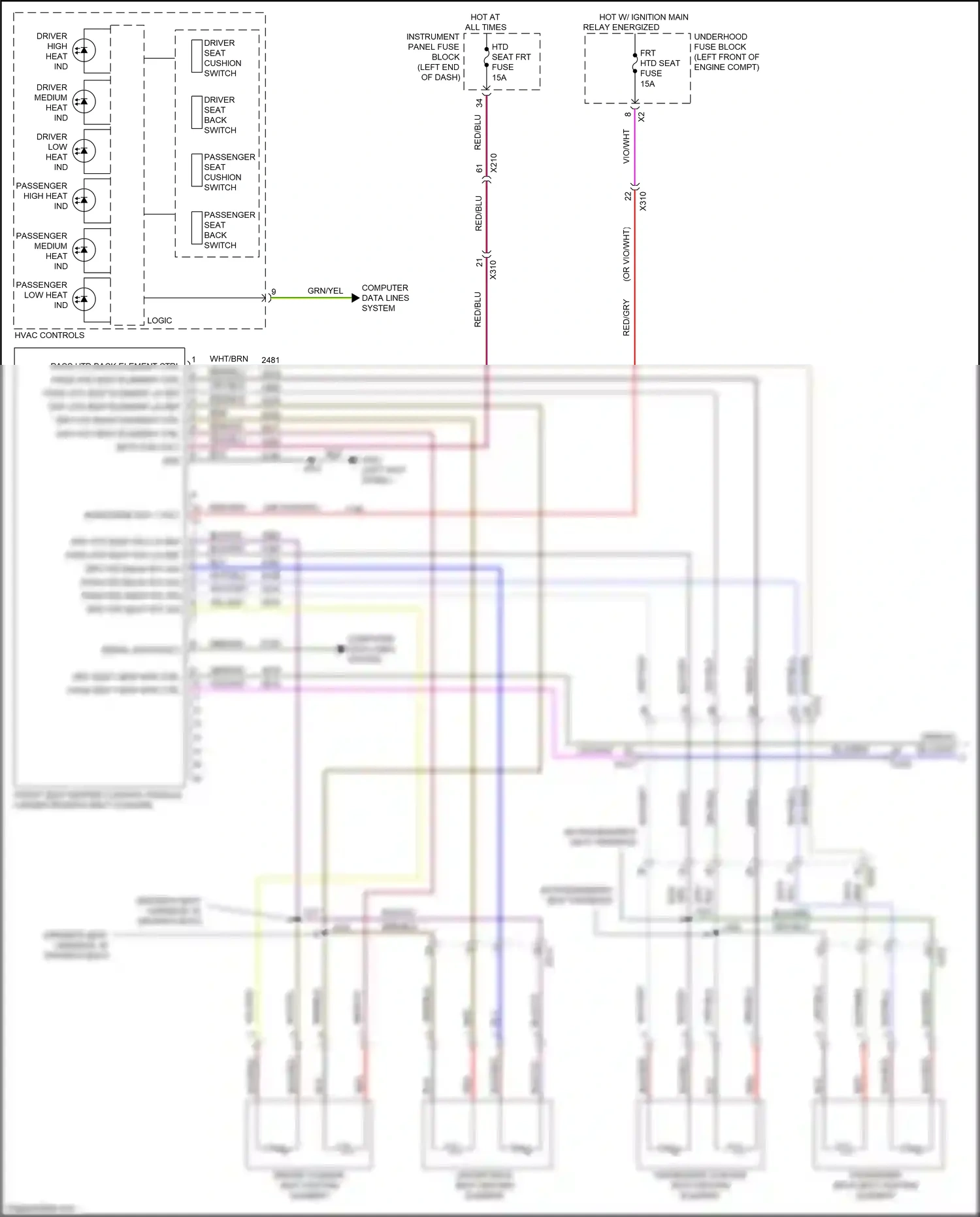 Cadillac CT6 I (2016-2019) pass htd back element ctrl wiring diagram  (1 of 1)