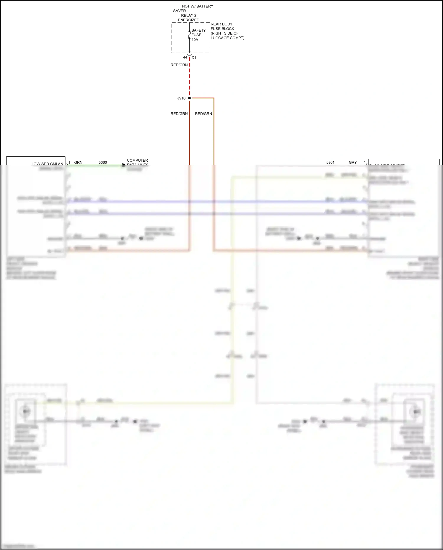 Cadillac CT6 I (2016-2019) right side object sensor module wiring diagram  (1 of 3)