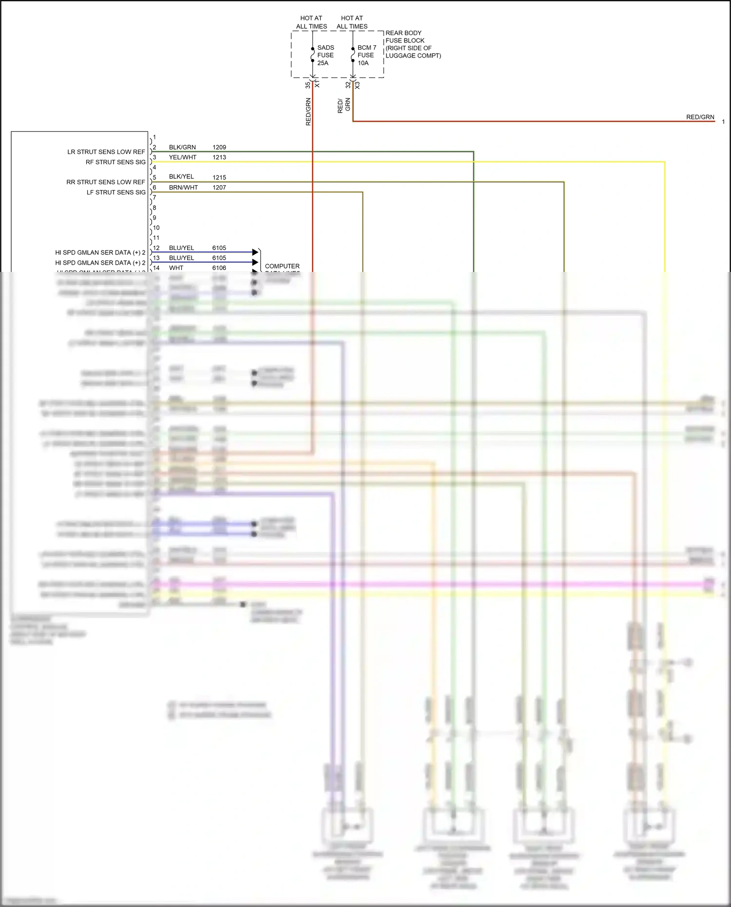 Cadillac CT6 I (2016-2019) serial data comm enable wiring diagram  (3 of 3)