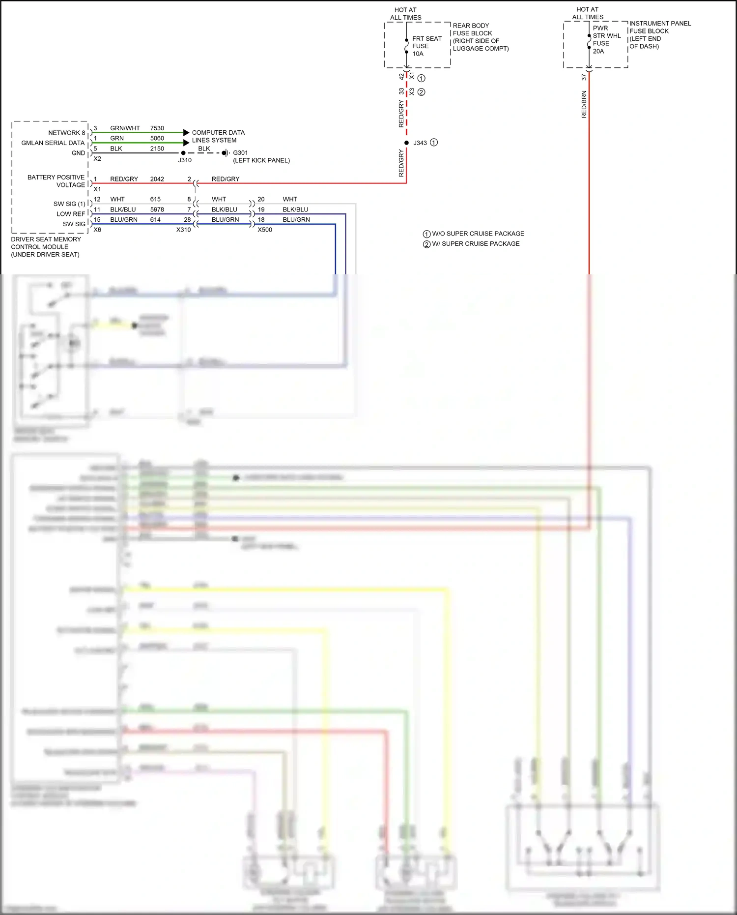 Cadillac CT6 I (2016-2019) steering column position control module wiring diagram  (5 of 7)