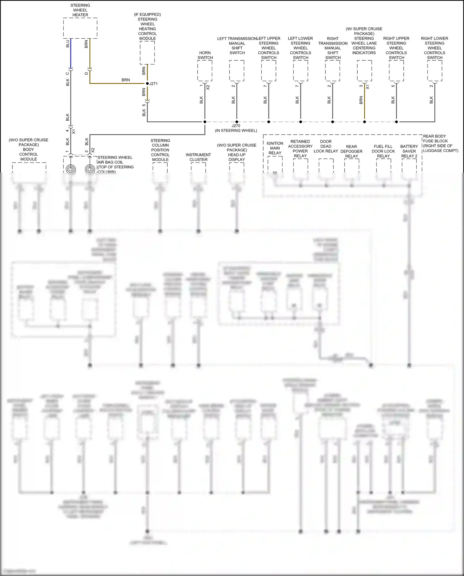Cadillac CT6 I (2016-2019) steering wheel angle sensor module wiring diagram  (3 of 3)