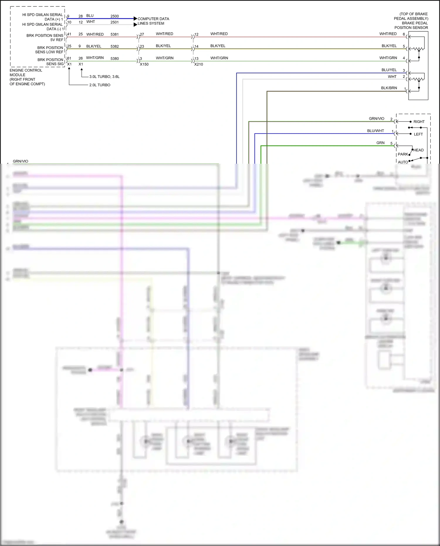 Cadillac CT6 I (2016-2019) turn signal/ multi-function switch wiring diagram  (1 of 4)