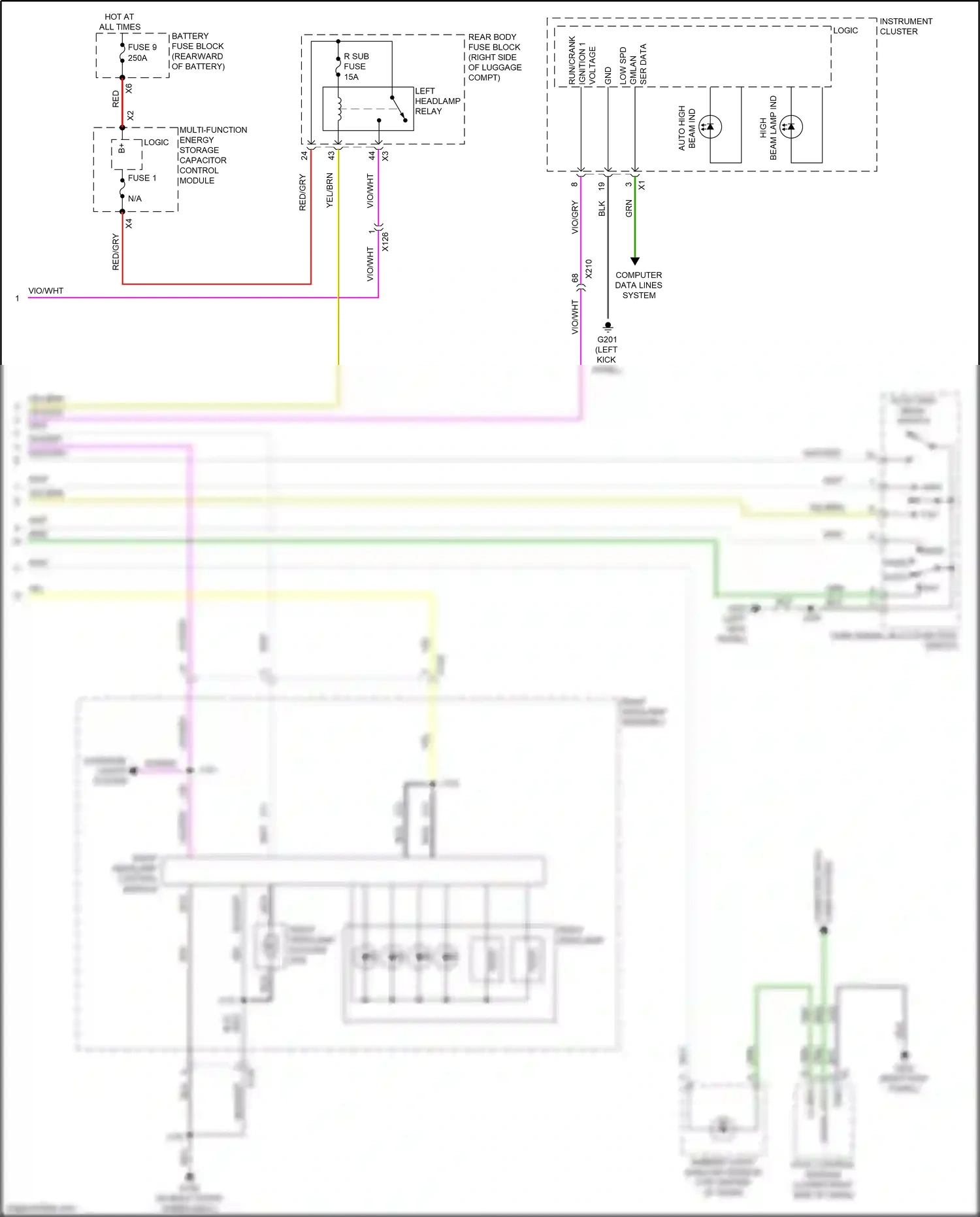 Cadillac CT6 I (2016-2019) turn signal/ multi-function switch wiring diagram  (3 of 4)