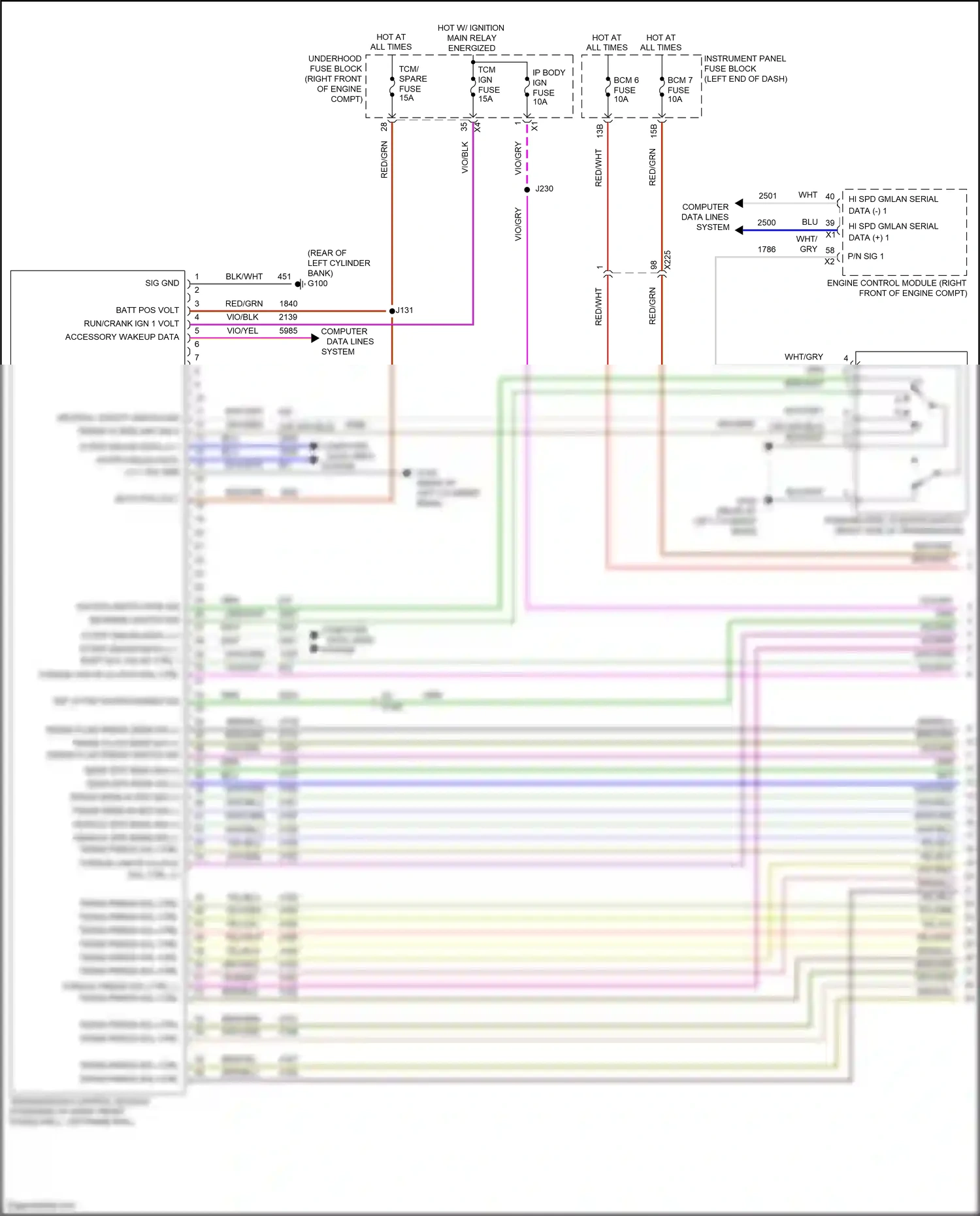 Cadillac CTS-V III (2013-2019) computer data lines wiring diagram  (1 of 2)