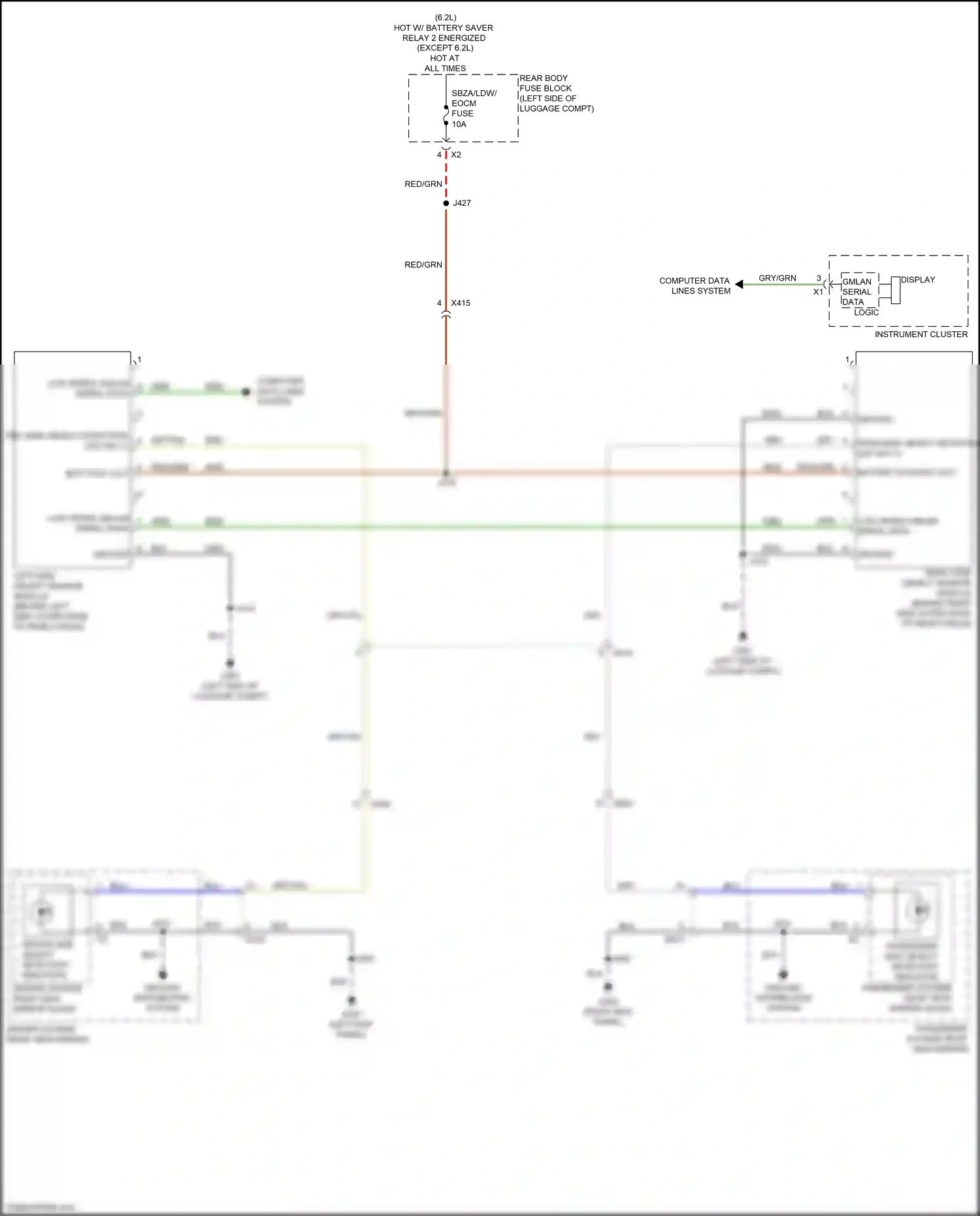 Cadillac CTS-V III (2013-2019) driver side object detection indicator wiring diagram  (1 of 2)
