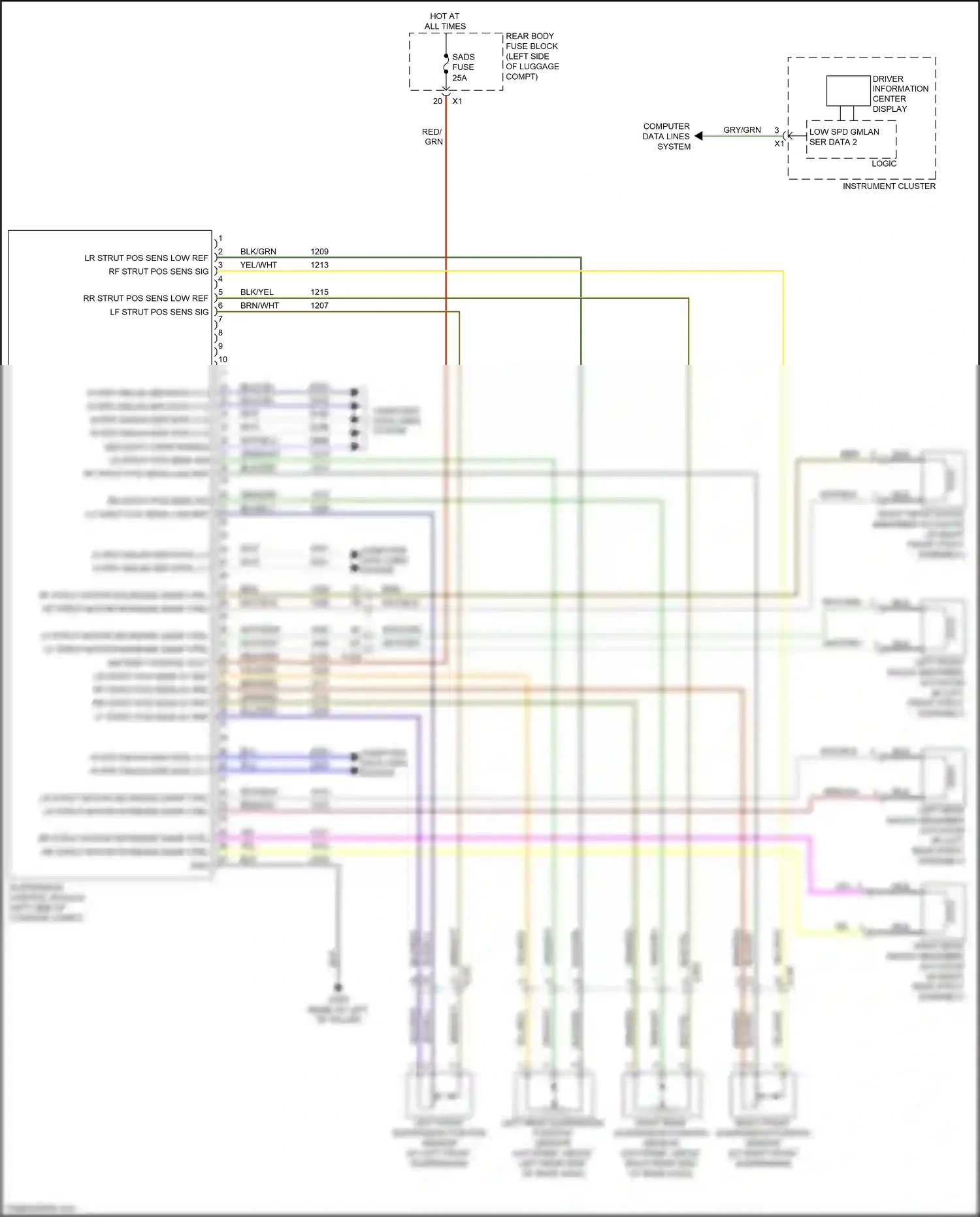 Cadillac CTS-V III (2013-2019) lf strut motor decrease damp ctrl wiring diagram  (1 of 1)