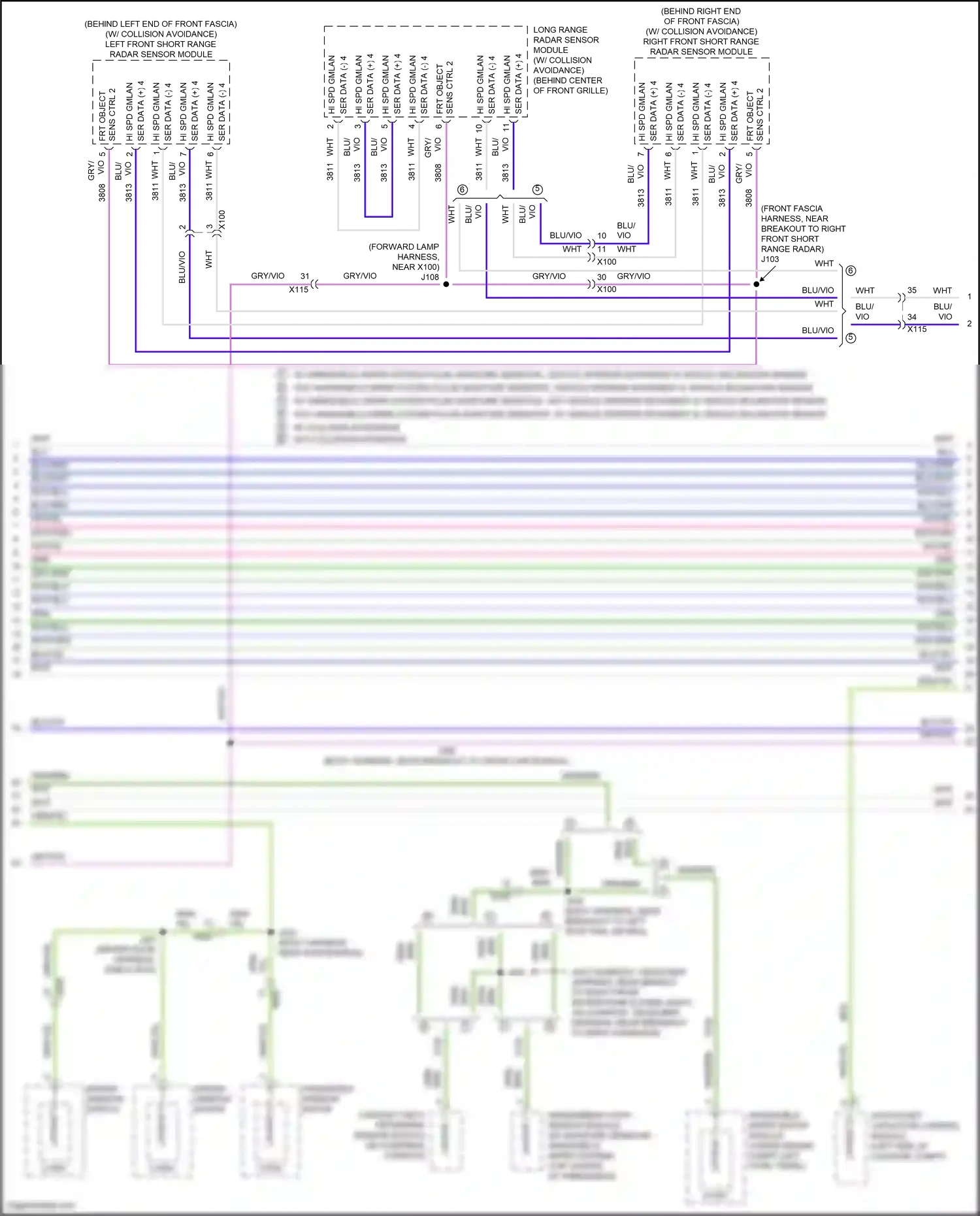 Cadillac CTS-V III (2013-2019) long range radar sensor module wiring diagram  (2 of 3)
