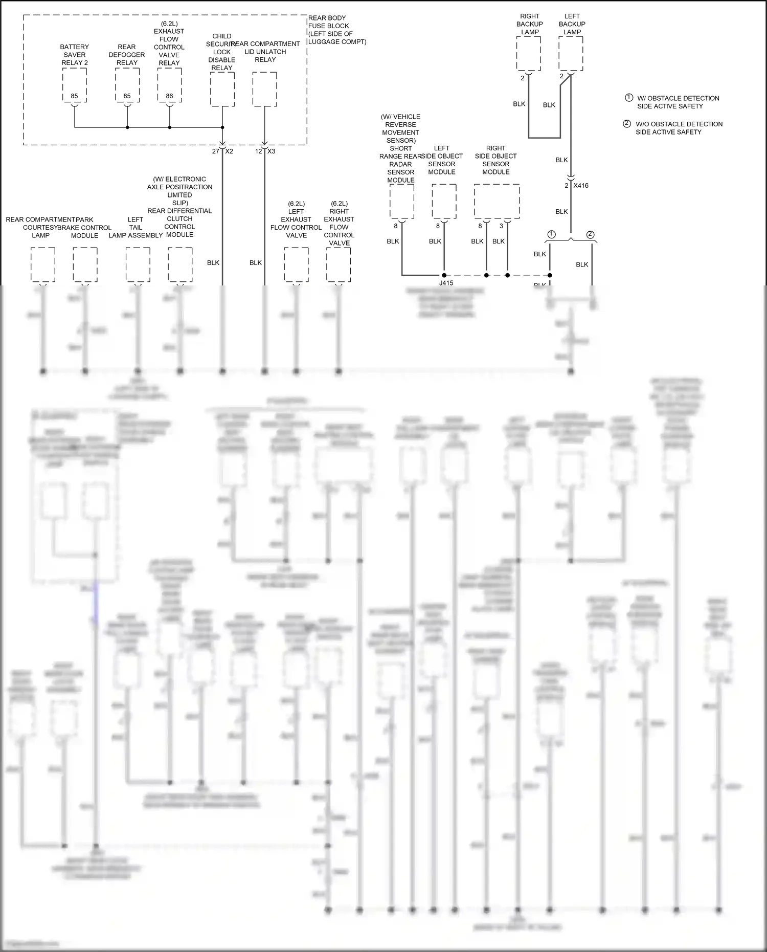Cadillac CTS-V III (2013-2019) right side object sensor module wiring diagram  (3 of 4)