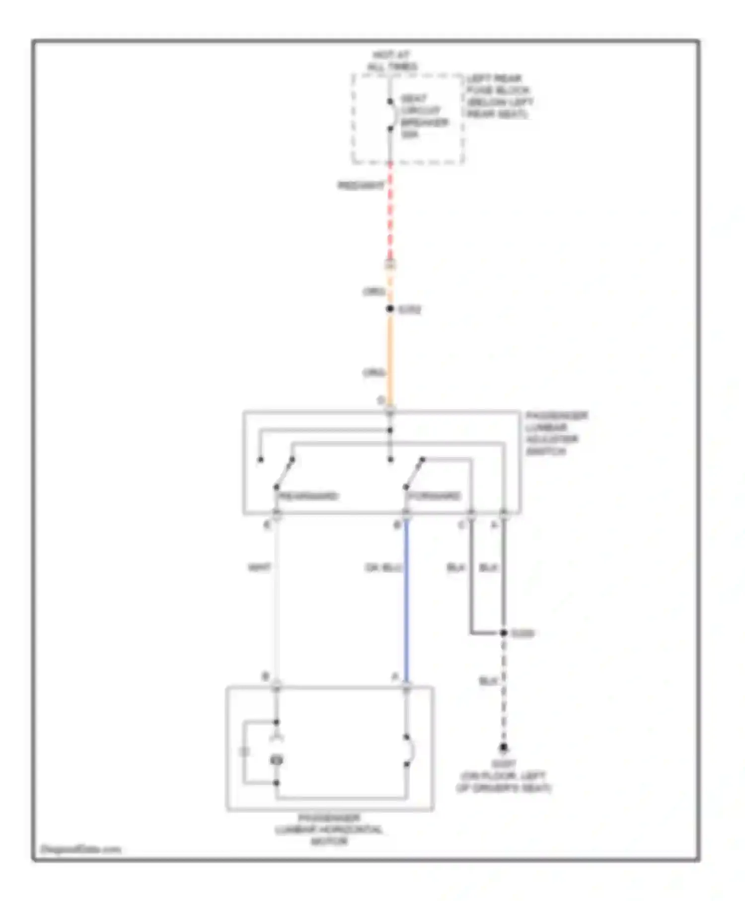 CTS Cadillac I (2002-2007): Passenger"s lumbar circuit