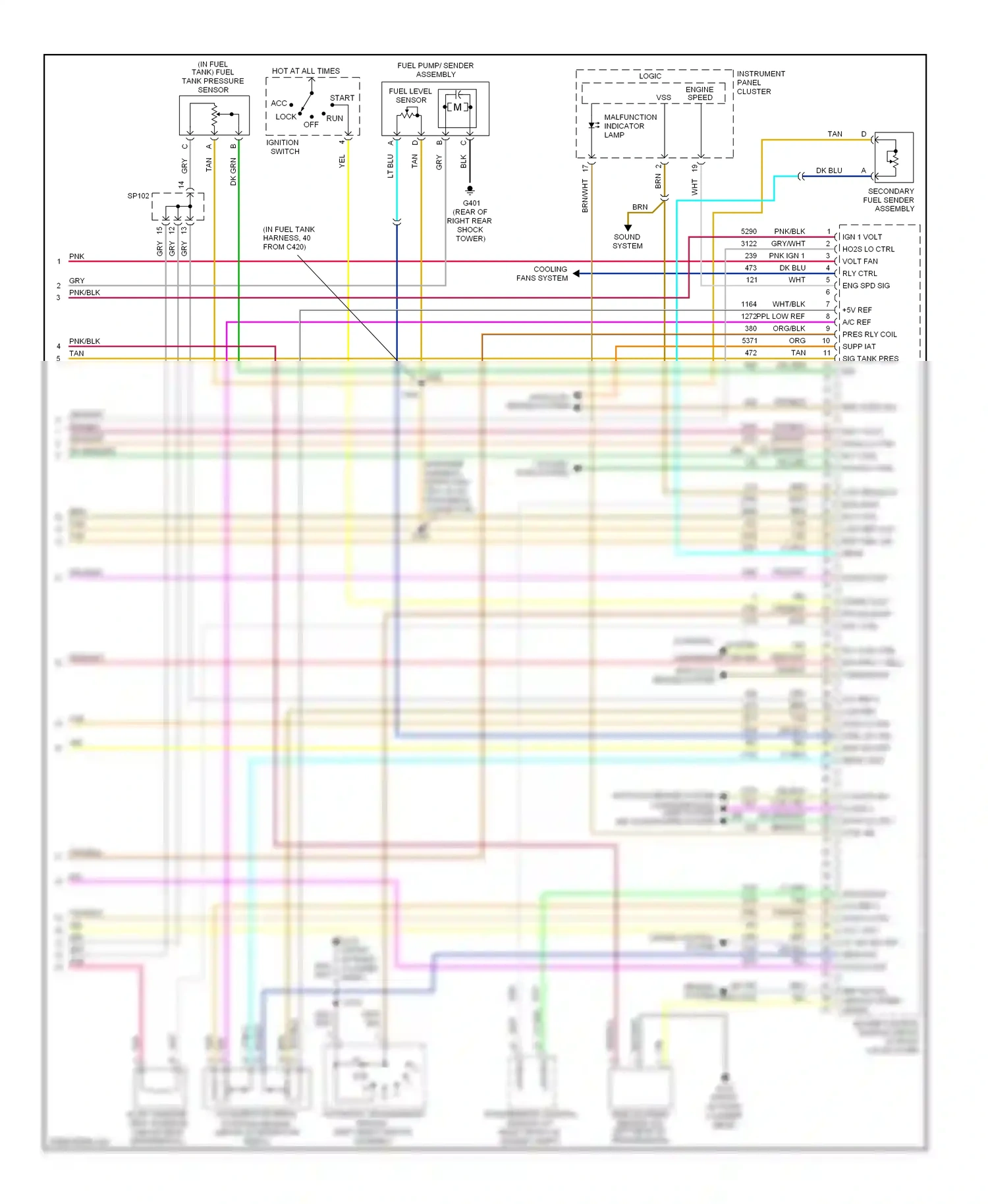 Cadillac CTS I (2002-2007) engine wiring diagram  (1 of 3)