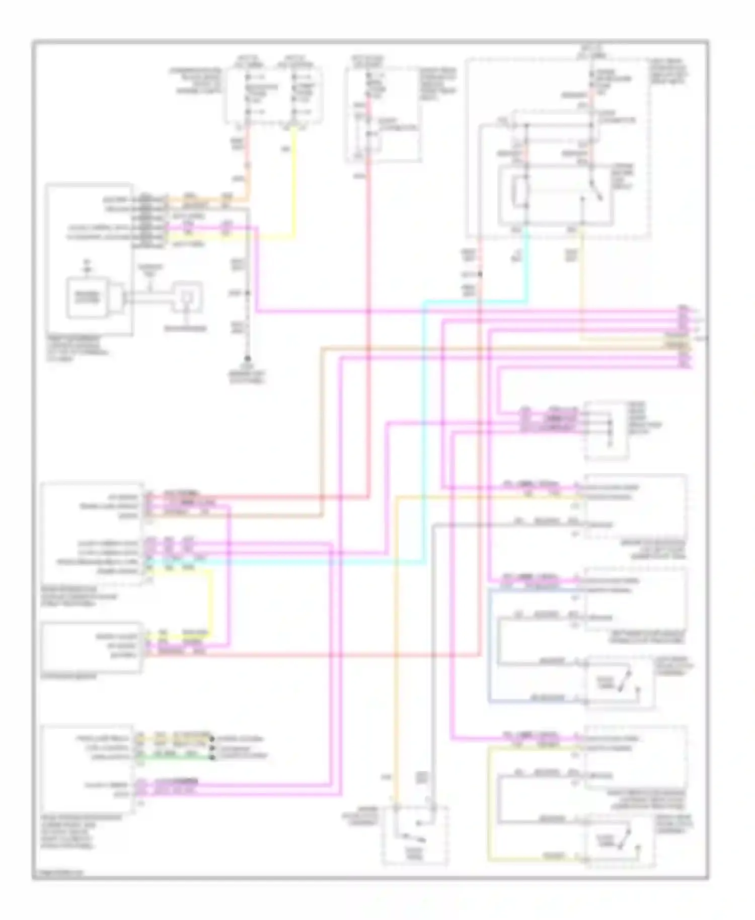 Wiring diagram left rear door latch assembly for Cadillac CTS I (2002-2007) (1 of 3)