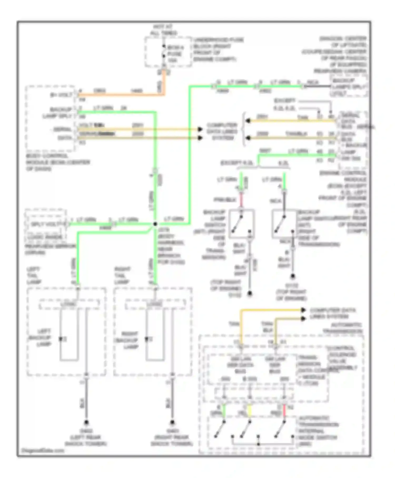 Wiring diagram automatic transmission for Cadillac CTS II (2007-2014) (4 of 7)