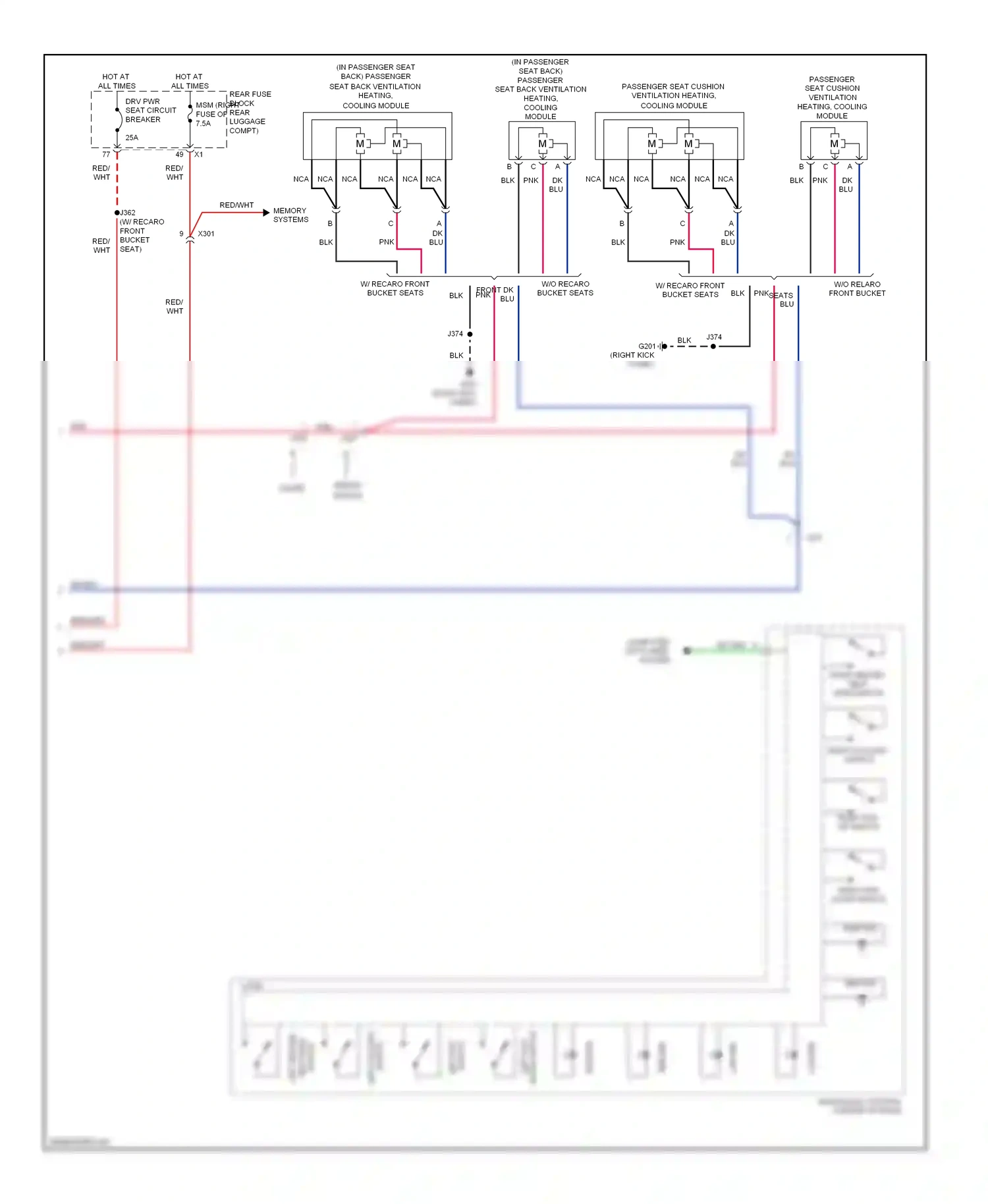 Cadillac CTS II (2007-2014) down switch wiring diagram  (1 of 1)
