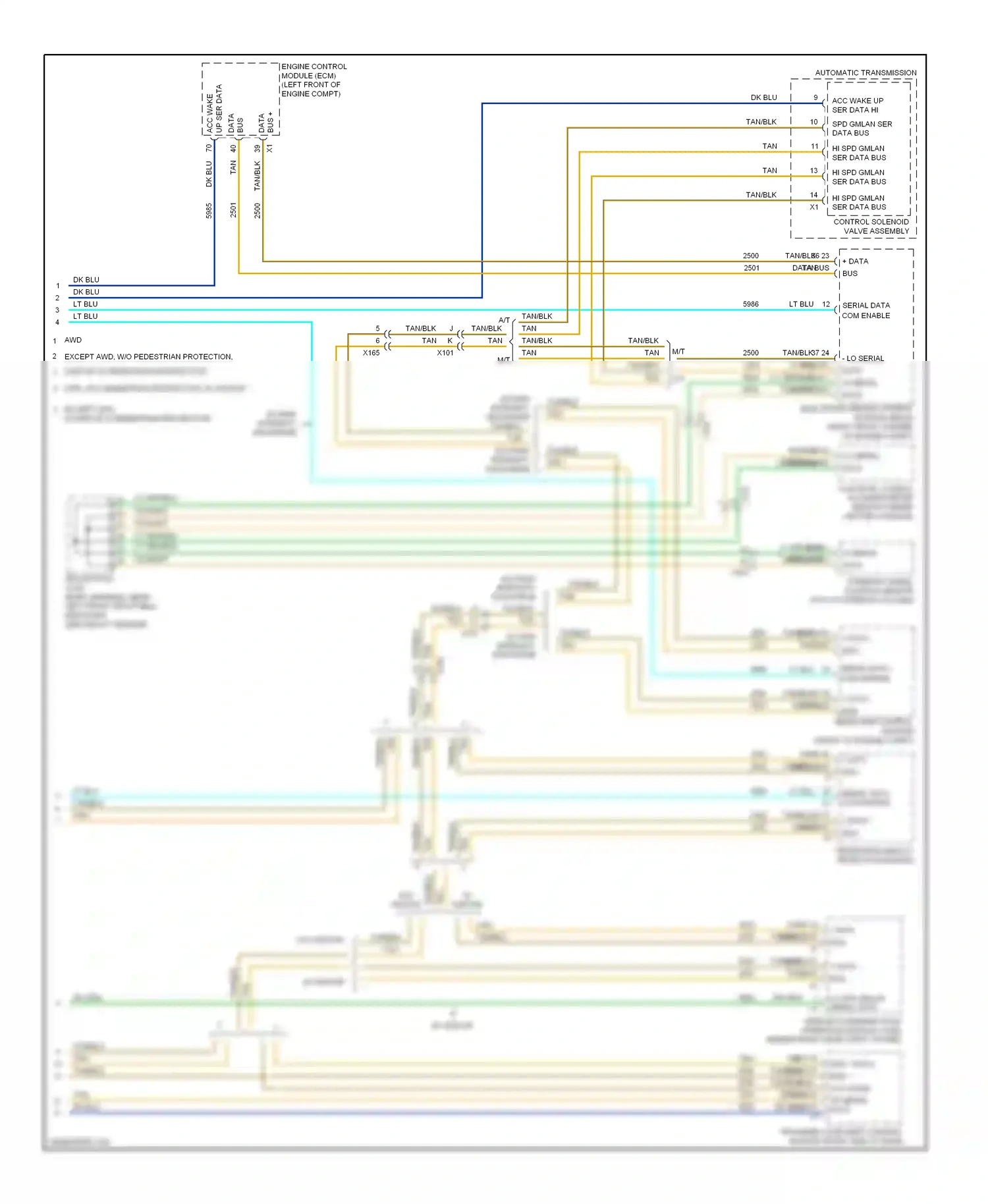 Cadillac CTS II (2007-2014) engine control module (ecm) (left front of engine compt) wiring diagram  (1 of 10)