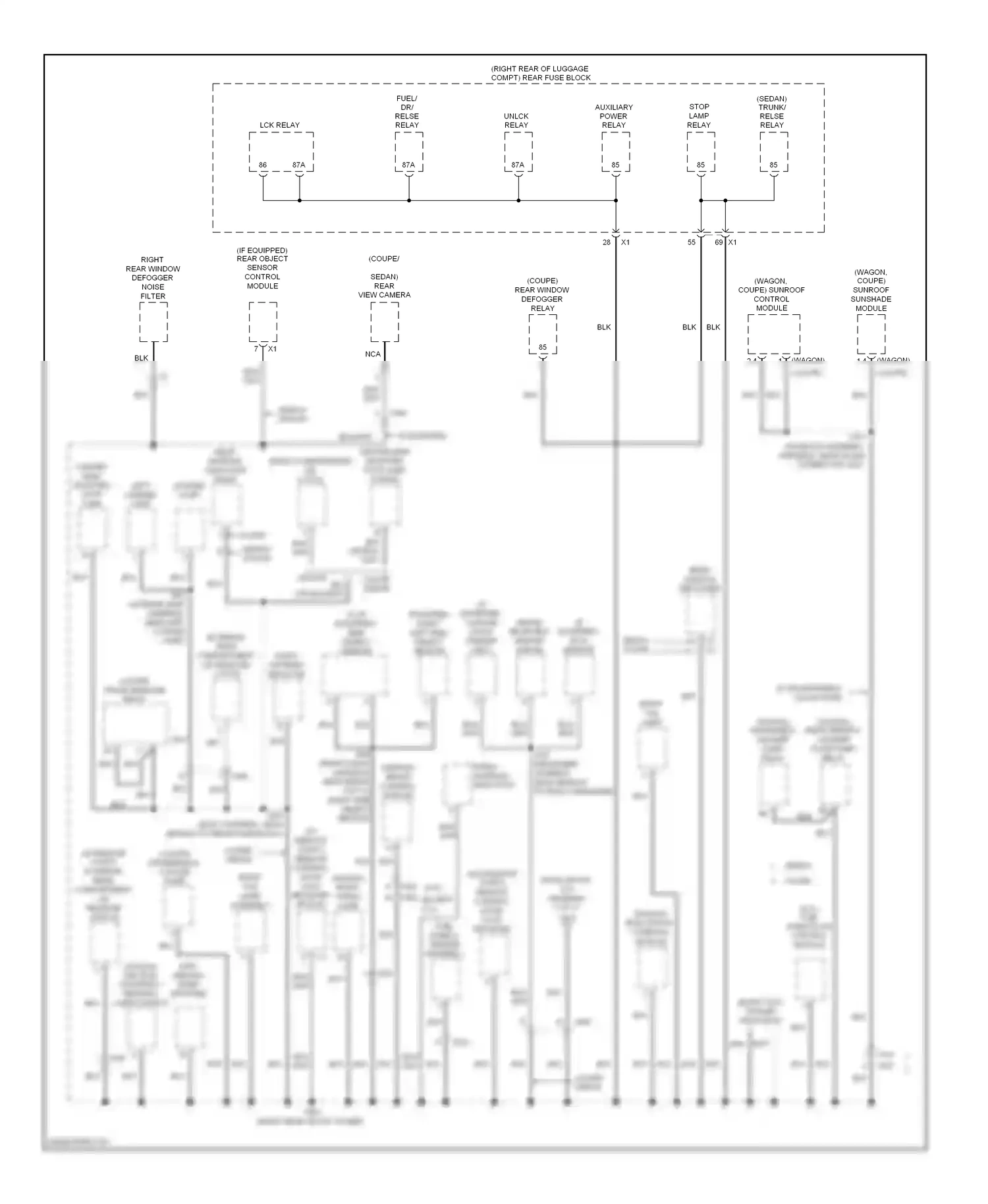 Cadillac CTS II (2007-2014) (if equipped) rear object sensor control module wiring diagram  (1 of 1)