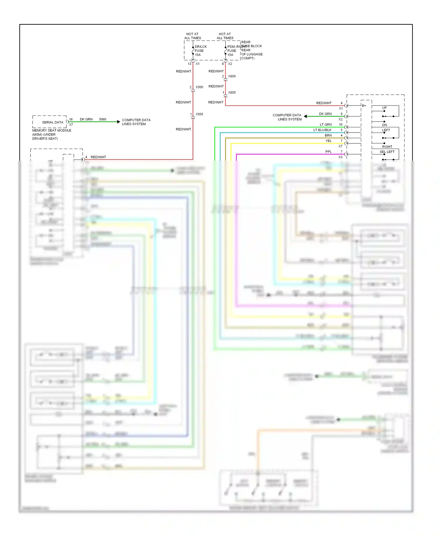 Cadillac CTS II (2007-2014) memory 2 switch wiring diagram  (1 of 1)