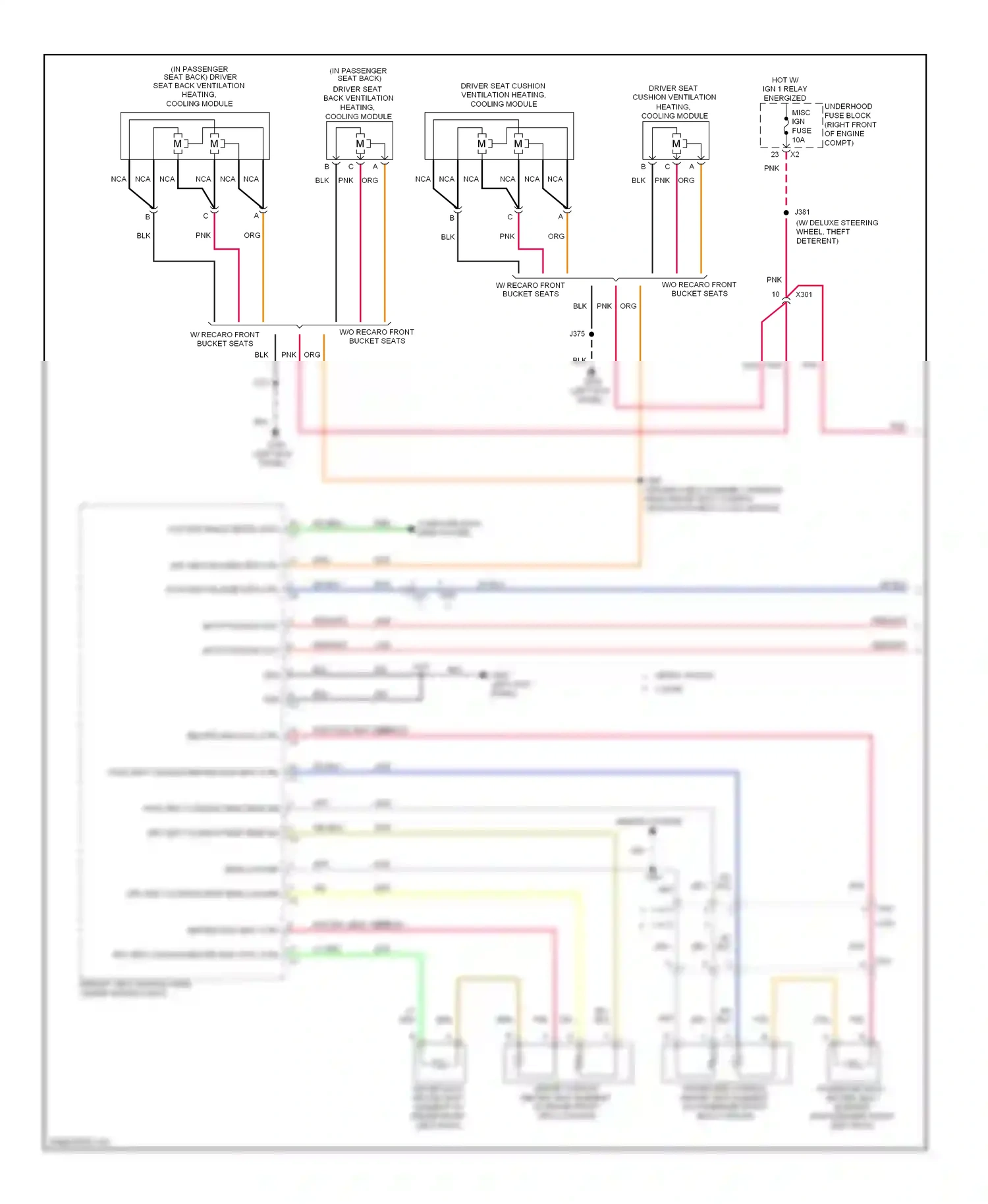 Cadillac CTS II (2007-2014) memory system wiring diagram  (1 of 1)