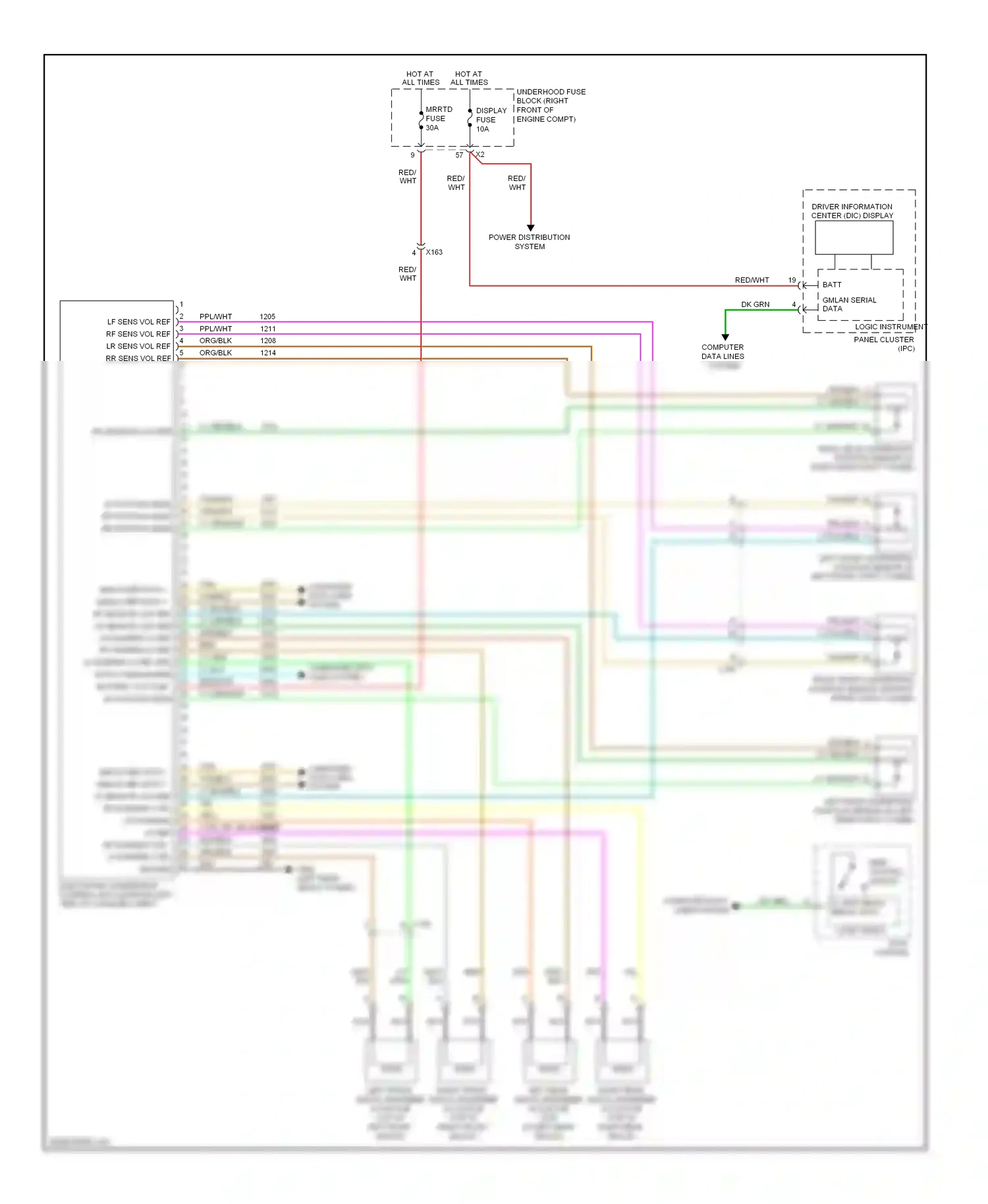 Cadillac CTS II (2007-2014) rr sensor low ref wiring diagram  (1 of 1)