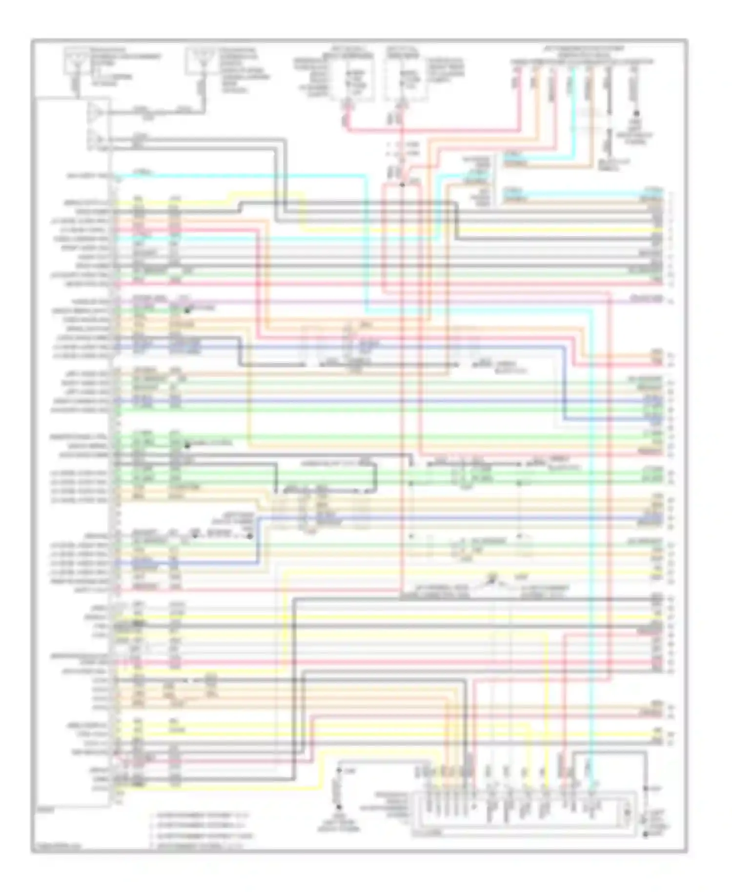 Wiring diagram w/ infotainment system 7, 8 w/o infotainment system 7, 8, 5.1 for Cadillac CTS II (2007-2014) (1 of 2)