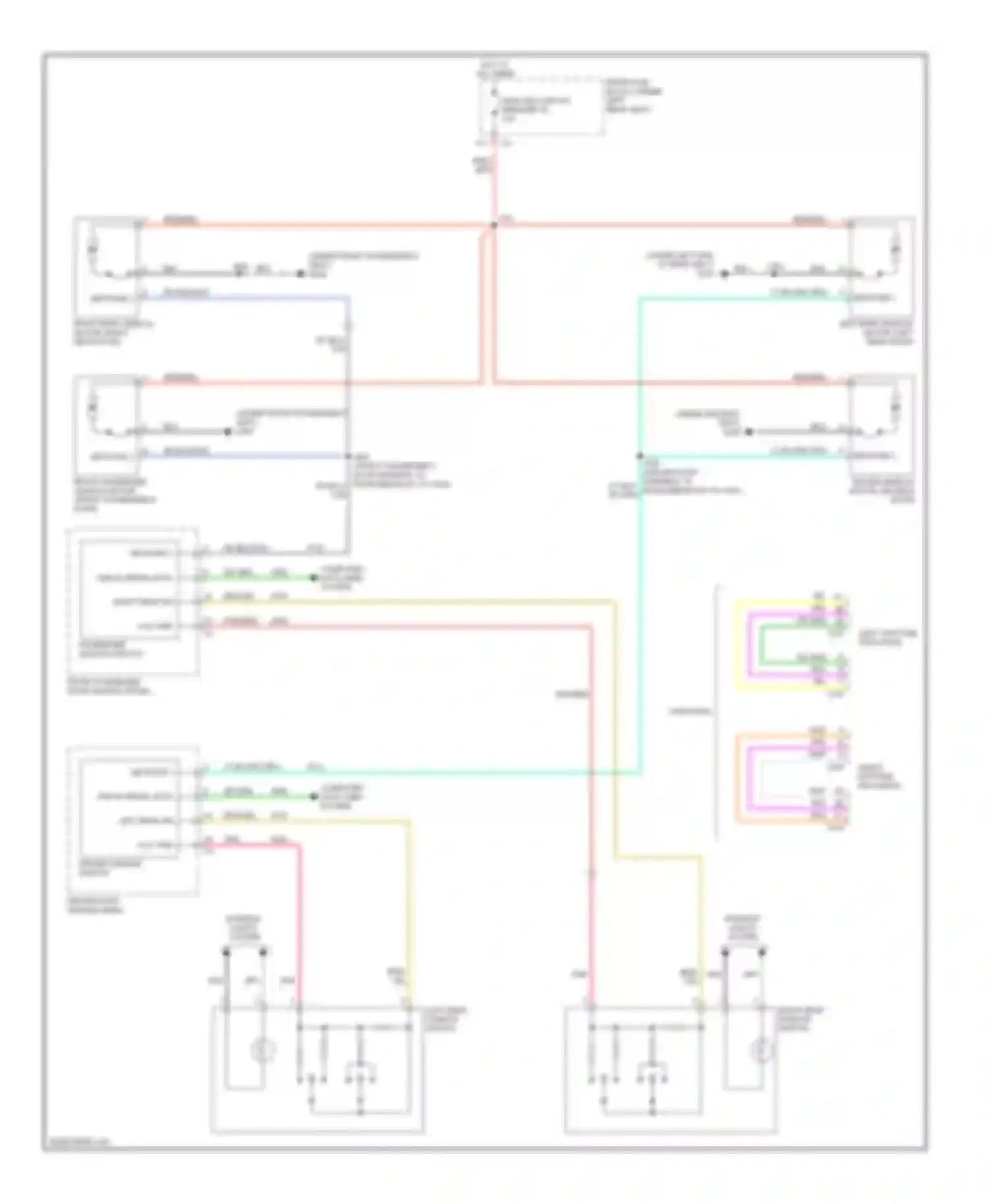 DTS Cadillac I (2005-2011): Power windows circuit