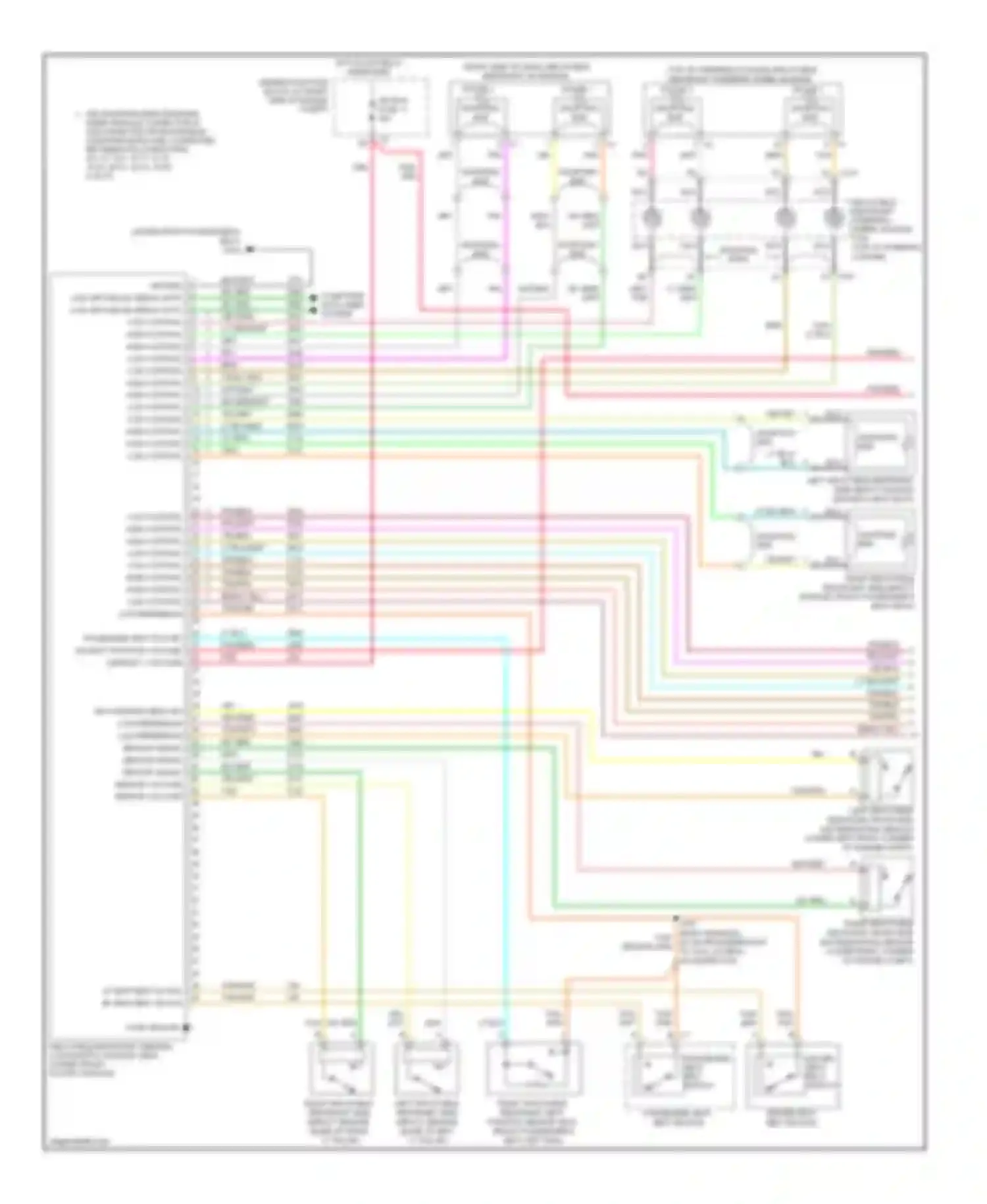 DTS Cadillac I (2005-2011): Supplemental restraints circuit, except limousine (1 of 2)