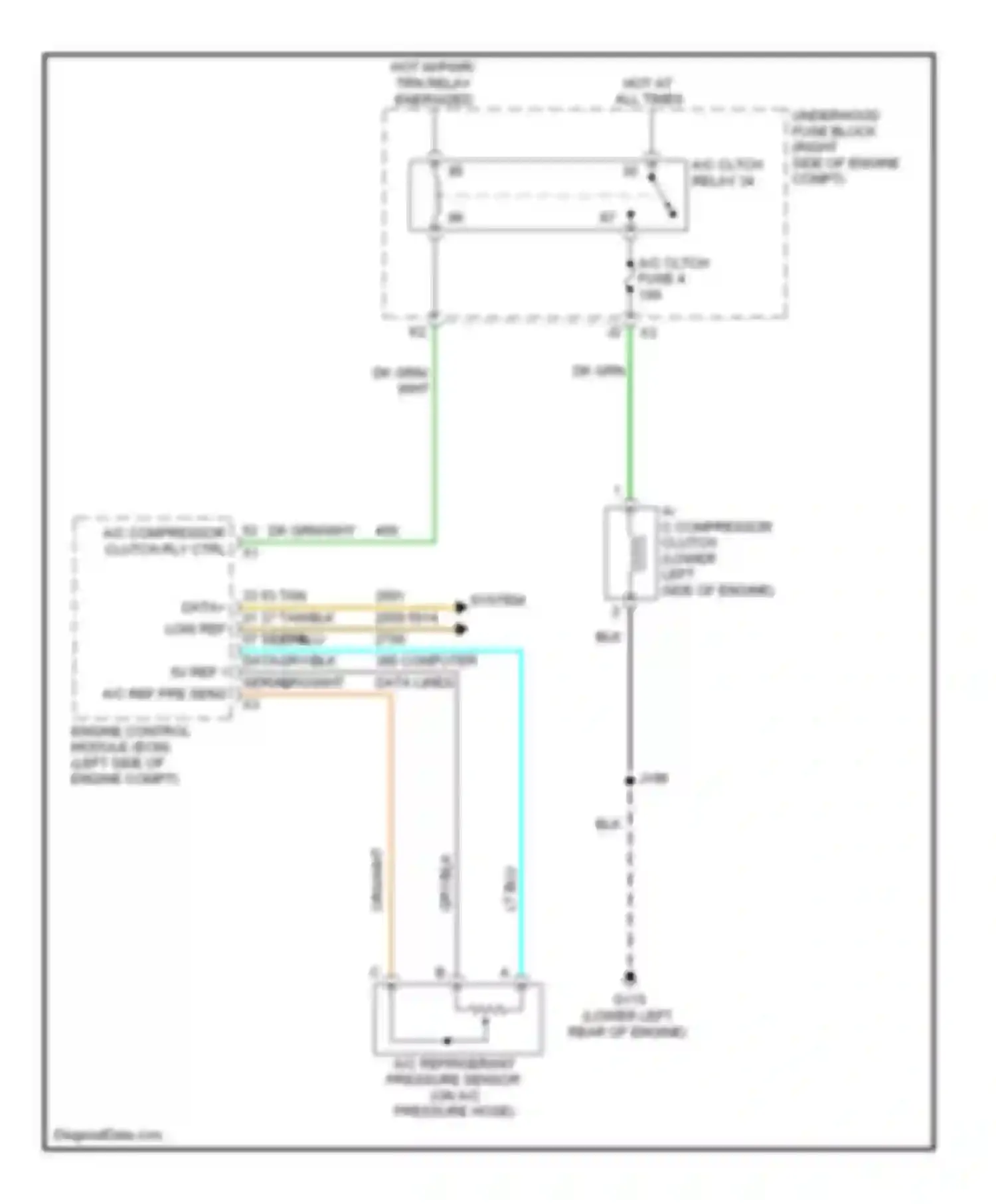 Wiring diagram 33 53 21 37 57 serial data- serial data+ low ref for Cadillac DTS I (2005-2011) (1 of 1)