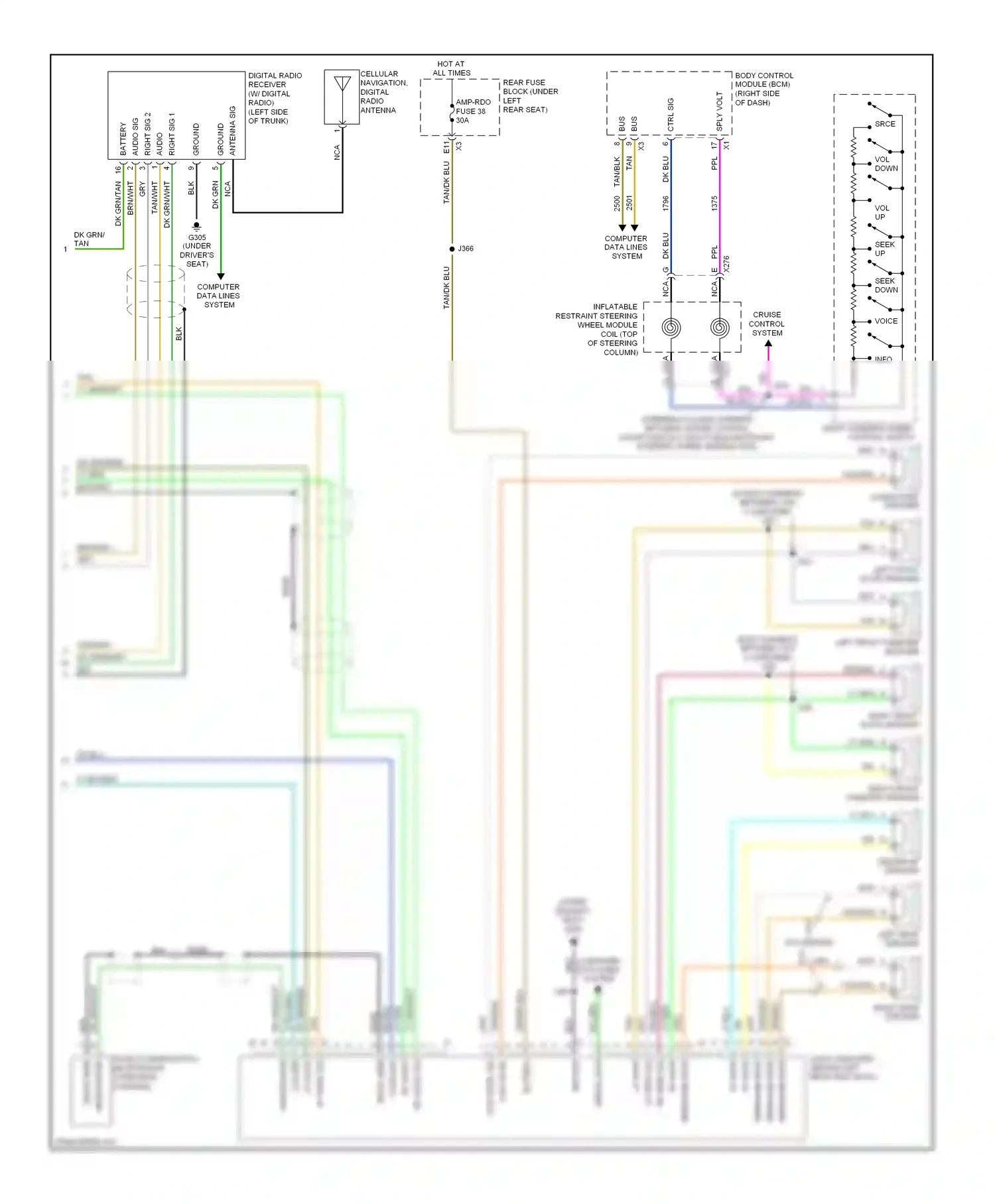 Cadillac DTS I (2005-2011) bare wiring diagram  (4 of 4)