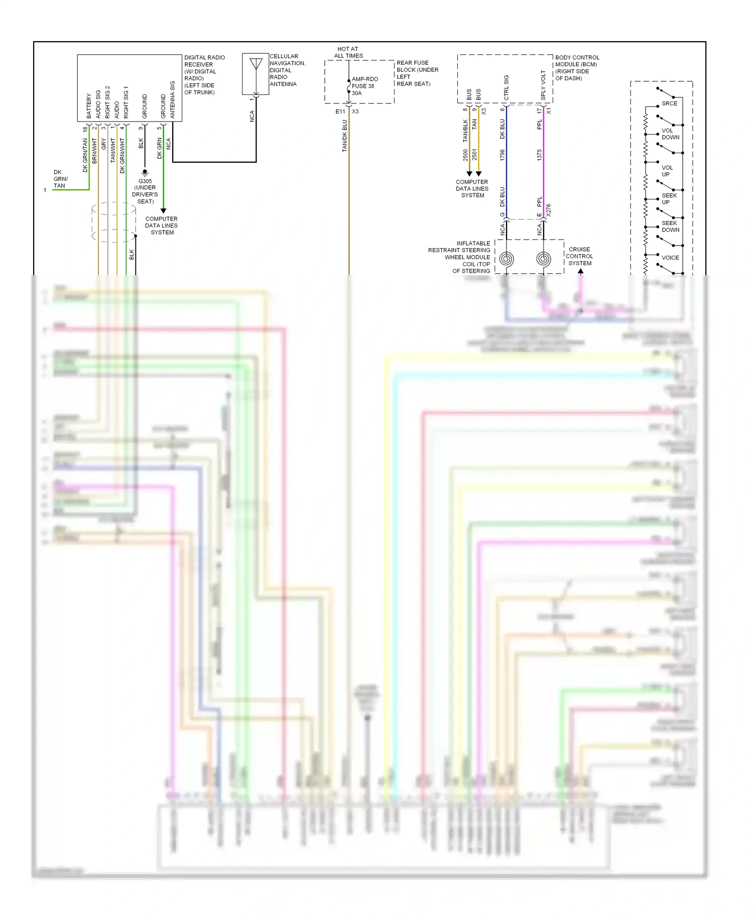 Cadillac DTS I (2005-2011) bare wiring diagram  (2 of 4)