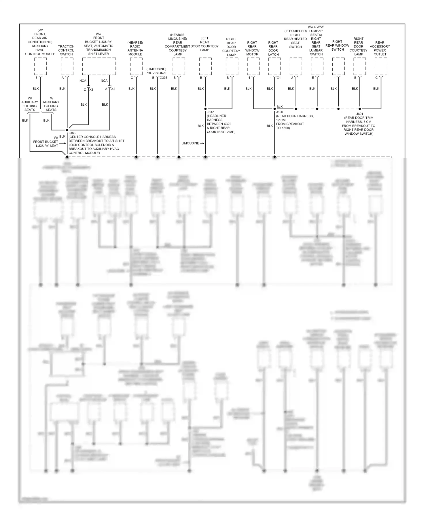 Cadillac DTS I (2005-2011) clock wiring diagram  (1 of 3)
