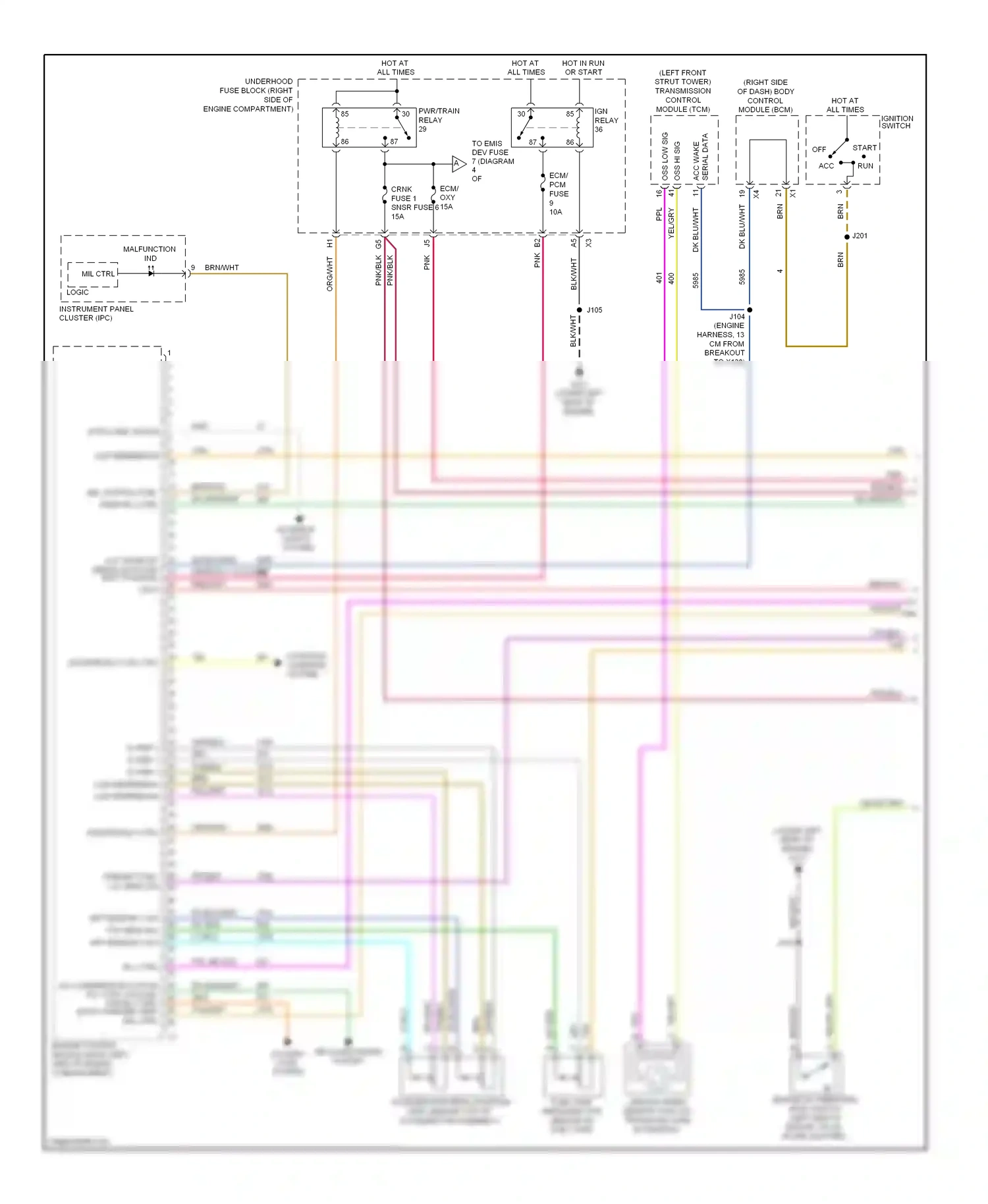 Cadillac DTS I (2005-2011) engine control module (ecm) (left side of engine compartment, wiring diagram  (2 of 9)