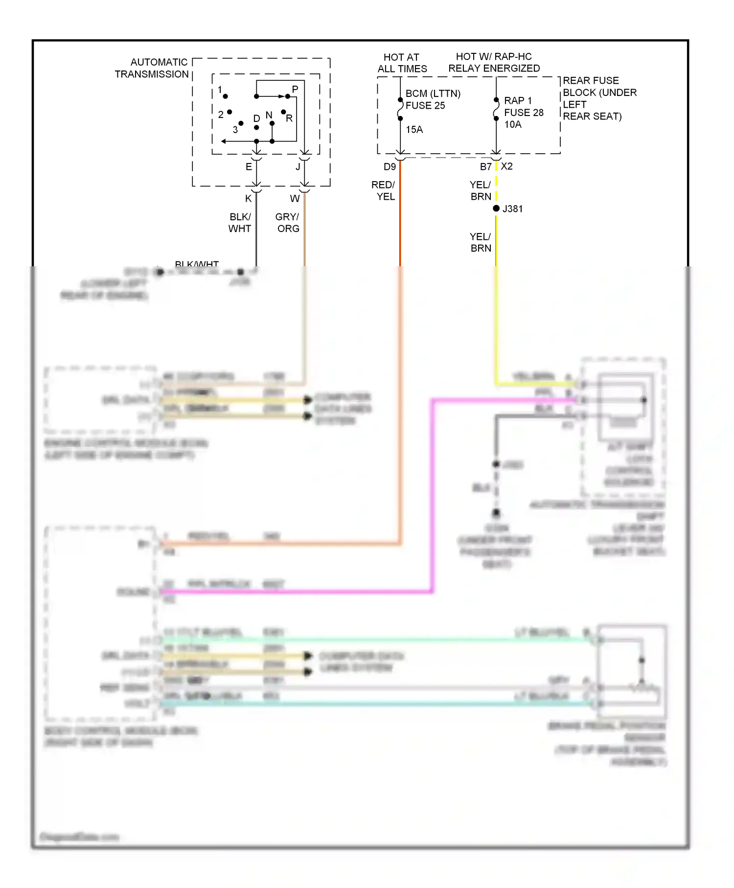 Cadillac DTS I (2005-2011) engine control module (ecm) (left side of engine compt) wiring diagram  (8 of 9)
