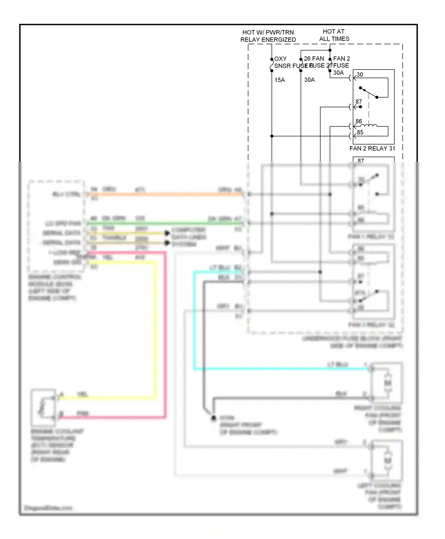 Cadillac DTS I (2005-2011) engine control module (ecm) (left side of engine compt) wiring diagram  (4 of 9)
