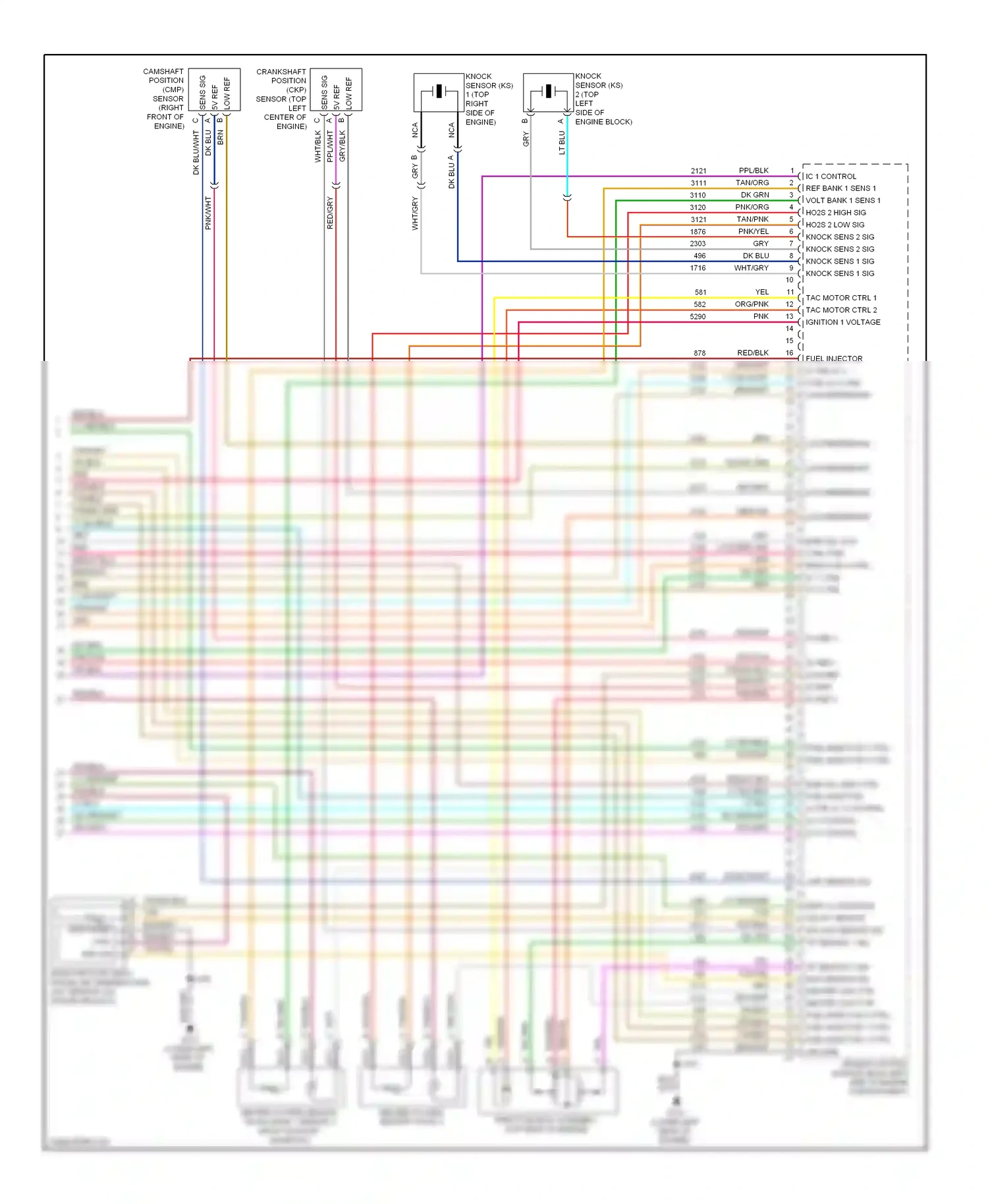 Cadillac DTS I (2005-2011) engine control module (ecm) (left side of engine compartment, wiring diagram  (5 of 9)