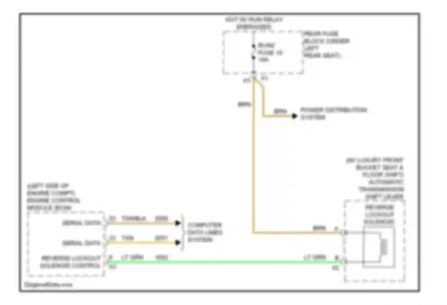 Wiring diagram hot w/ run relay energized for Cadillac DTS I (2005-2011) (1 of 1)