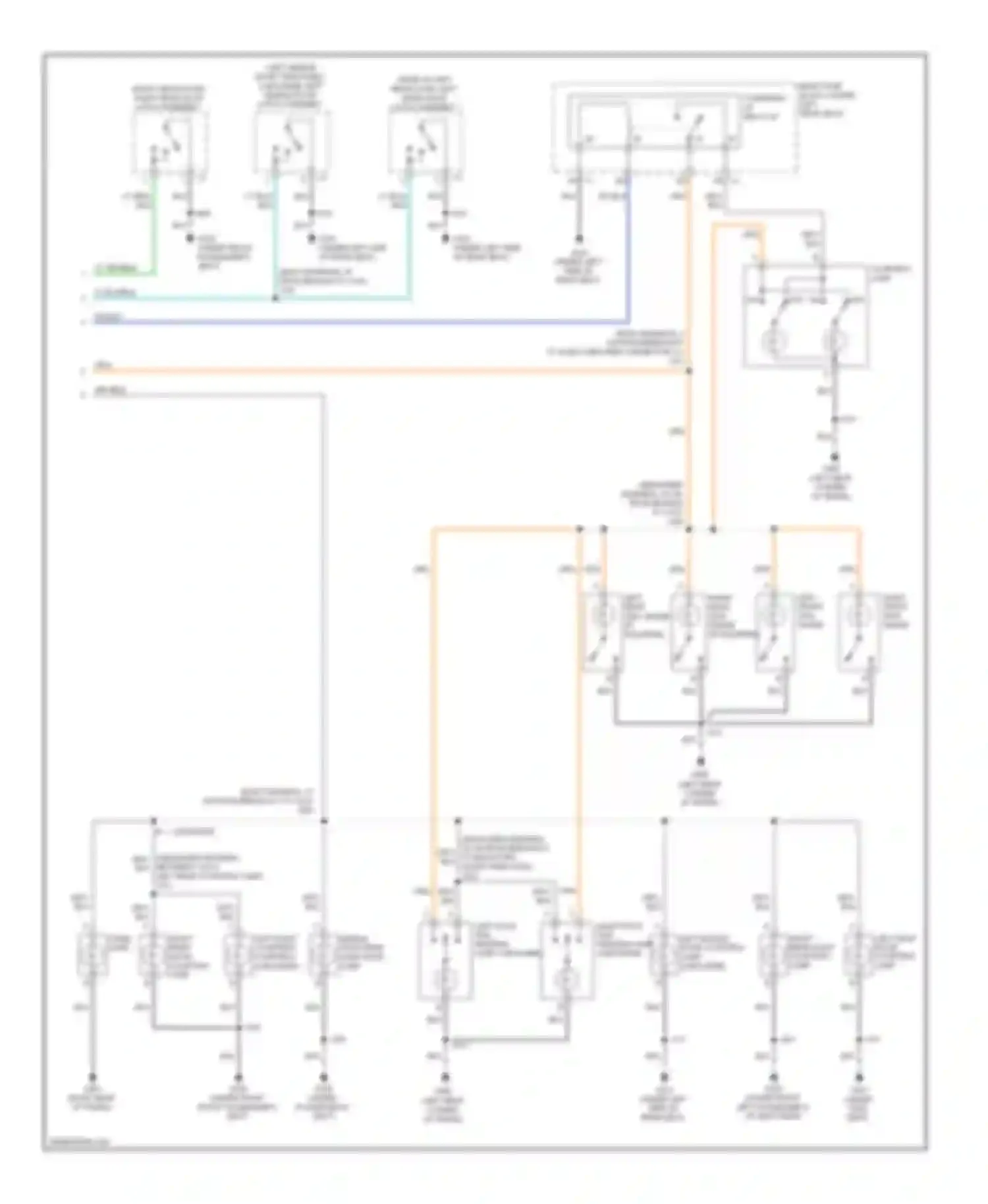 Wiring diagram right rear door courtesy lamp for Cadillac DTS I (2005-2011) (2 of 3)
