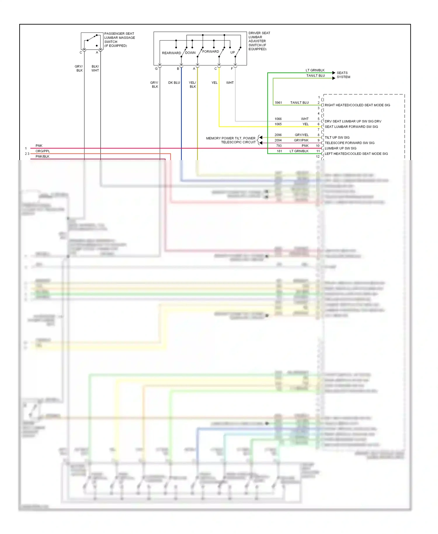 Cadillac DTS I (2005-2011) switch wiring diagram  (1 of 1)