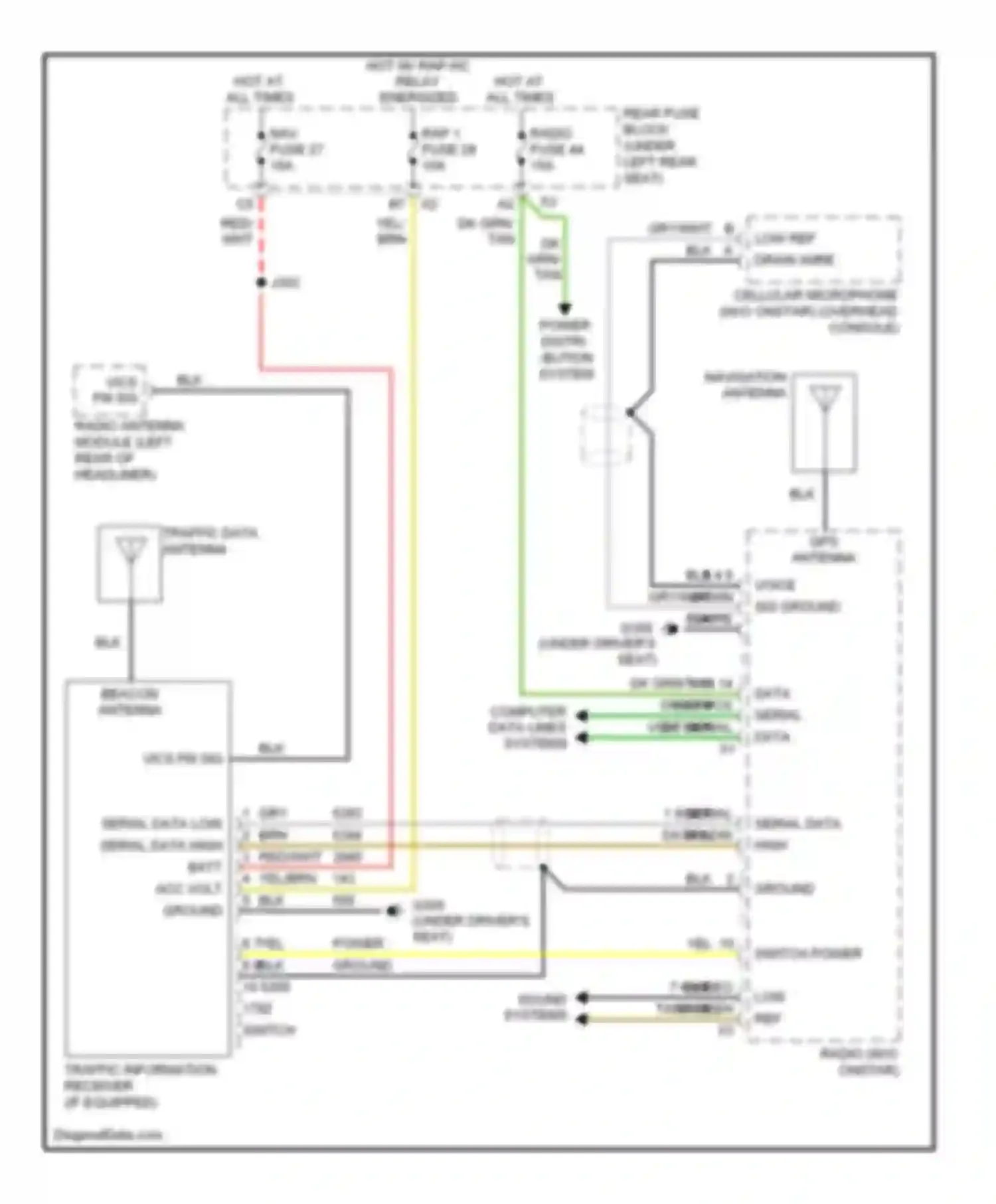 Wiring diagram tan/blk for Cadillac DTS I (2005-2011) (25 of 39)