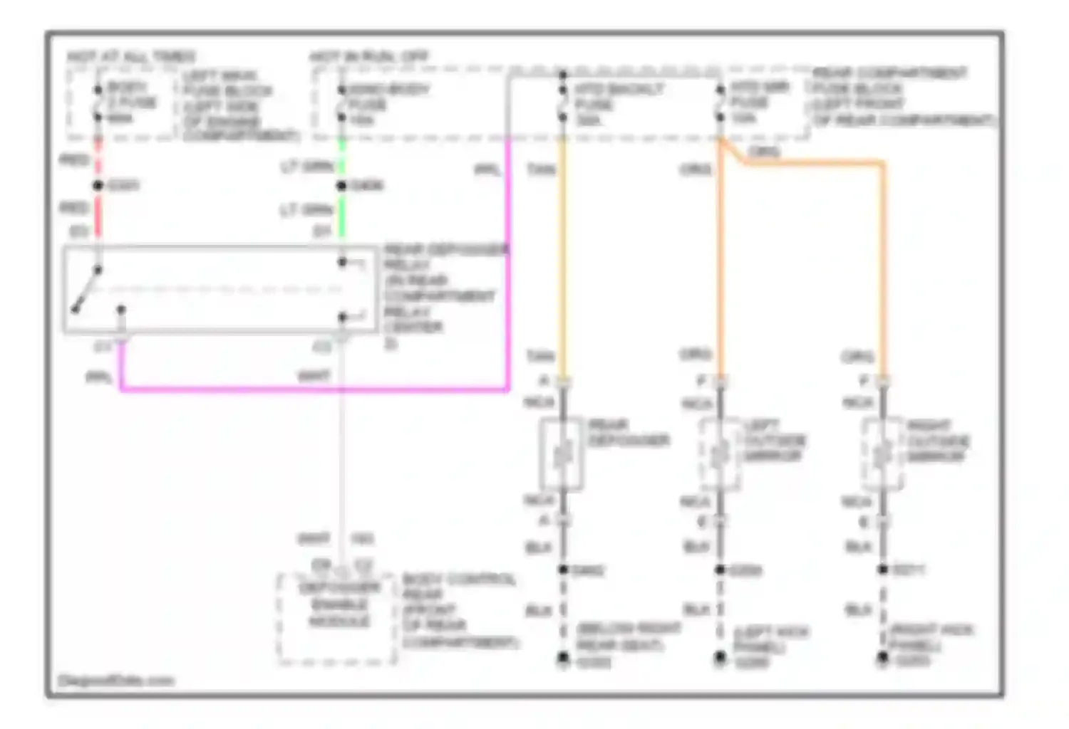 Eldorado Cadillac X (1992-2002): Defogger circuit