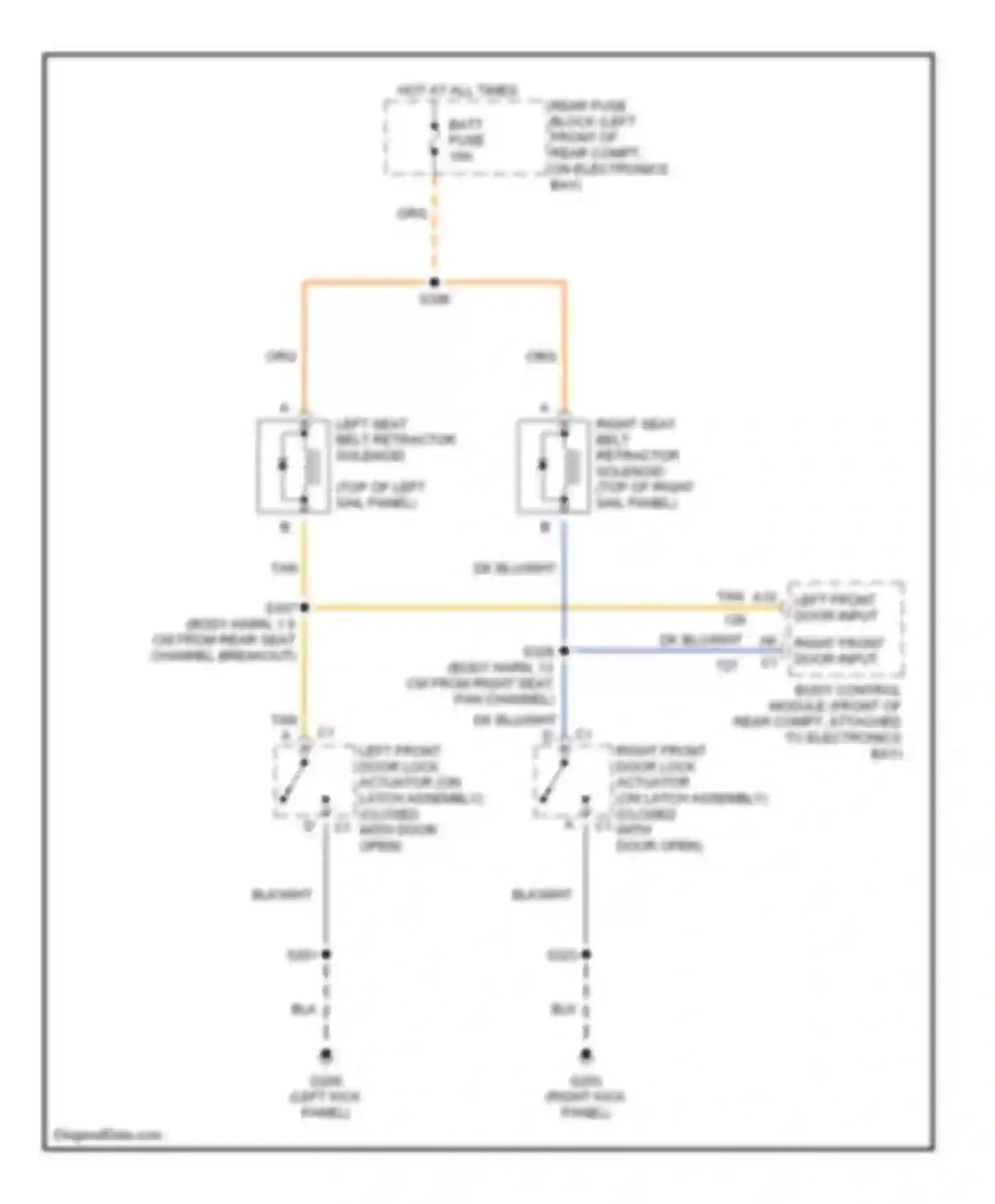 Eldorado Cadillac X (1992-2002): Passive restraint circuit
