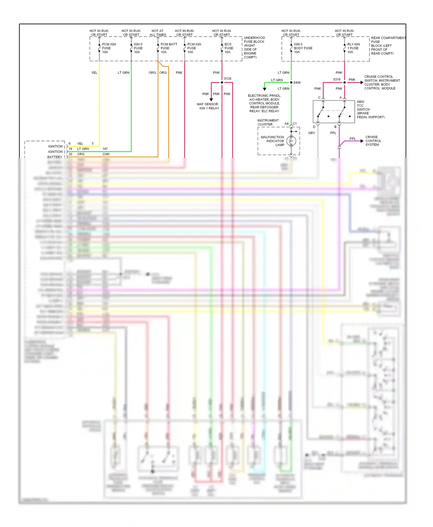 Cadillac Eldorado X (1992-2002) automatic transaxle wiring diagram  (1 of 7)