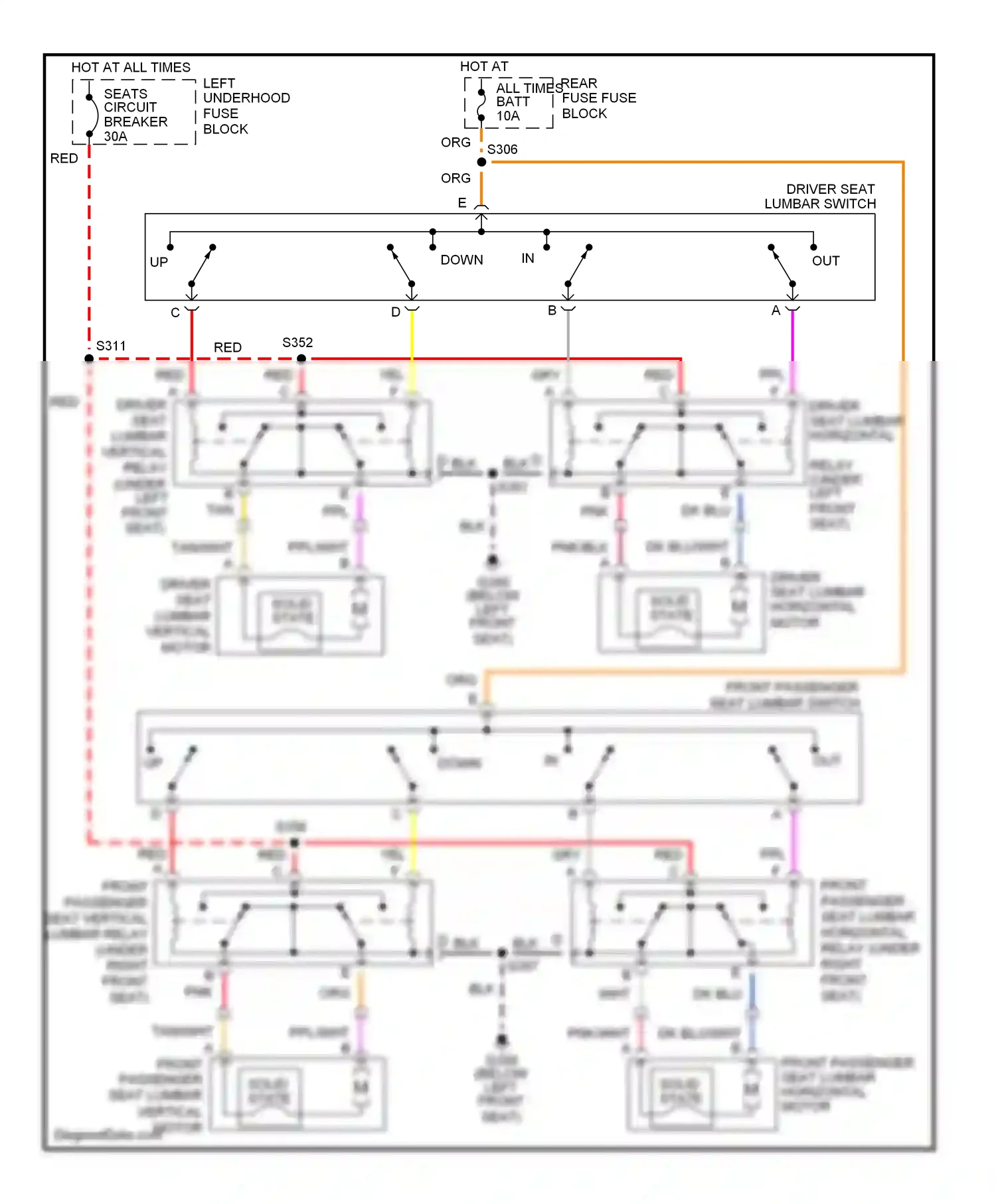 Cadillac Eldorado X (1992-2002) (below left front seat) solid state wiring diagram  (1 of 1)