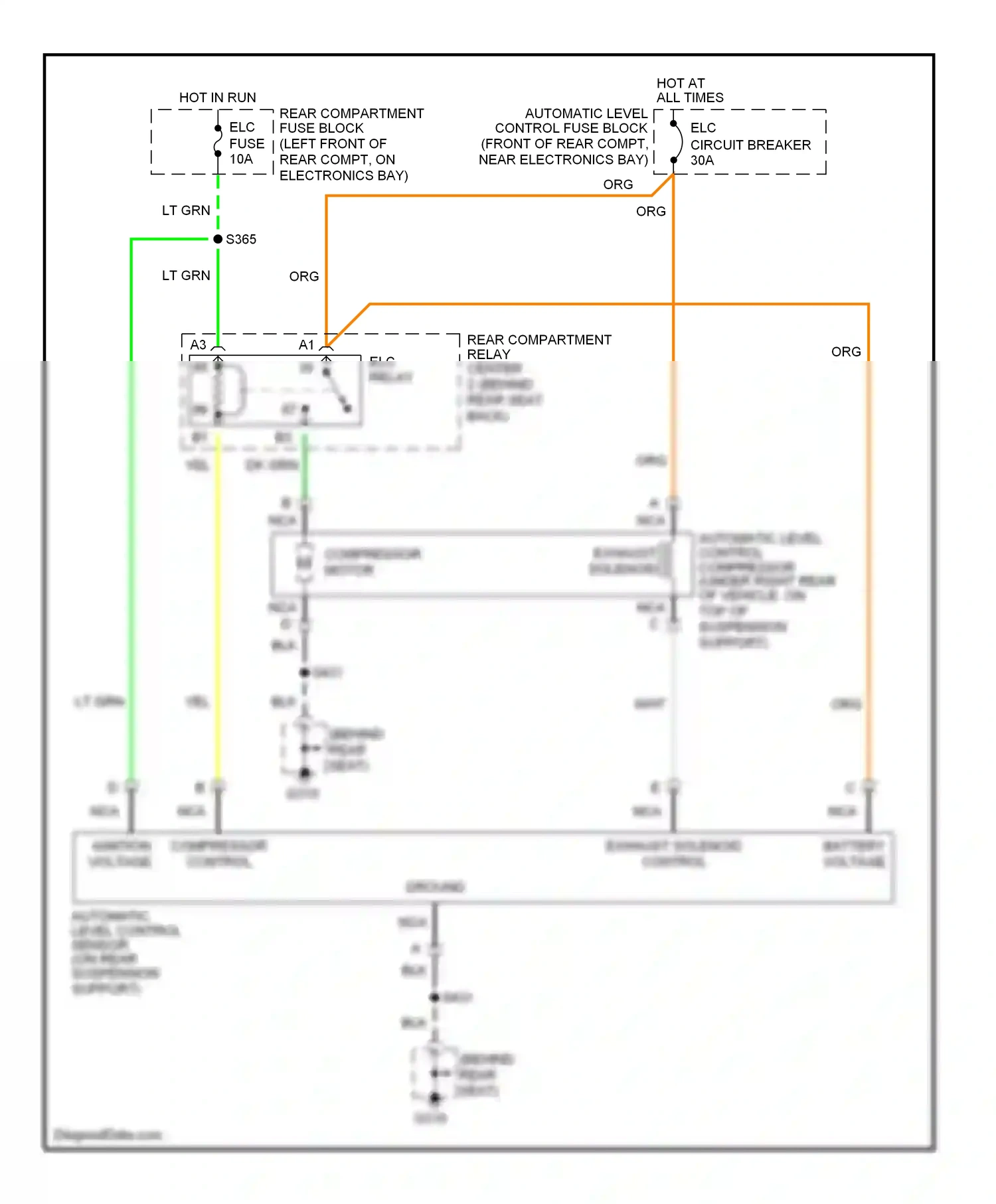 Cadillac Eldorado X (1992-2002) compressor control wiring diagram  (1 of 1)