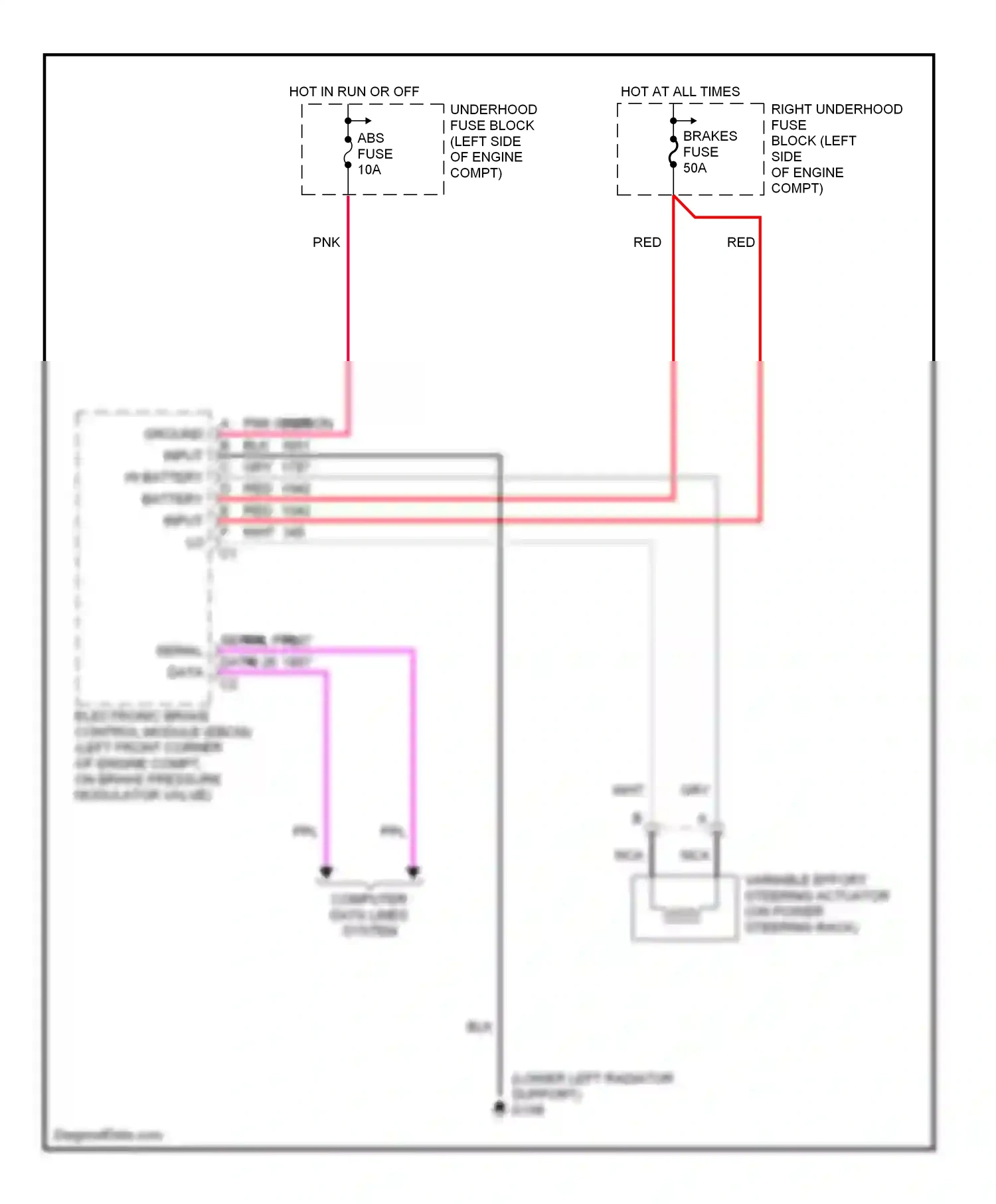 Cadillac Eldorado X (1992-2002) computer data lines system wiring diagram  (2 of 15)