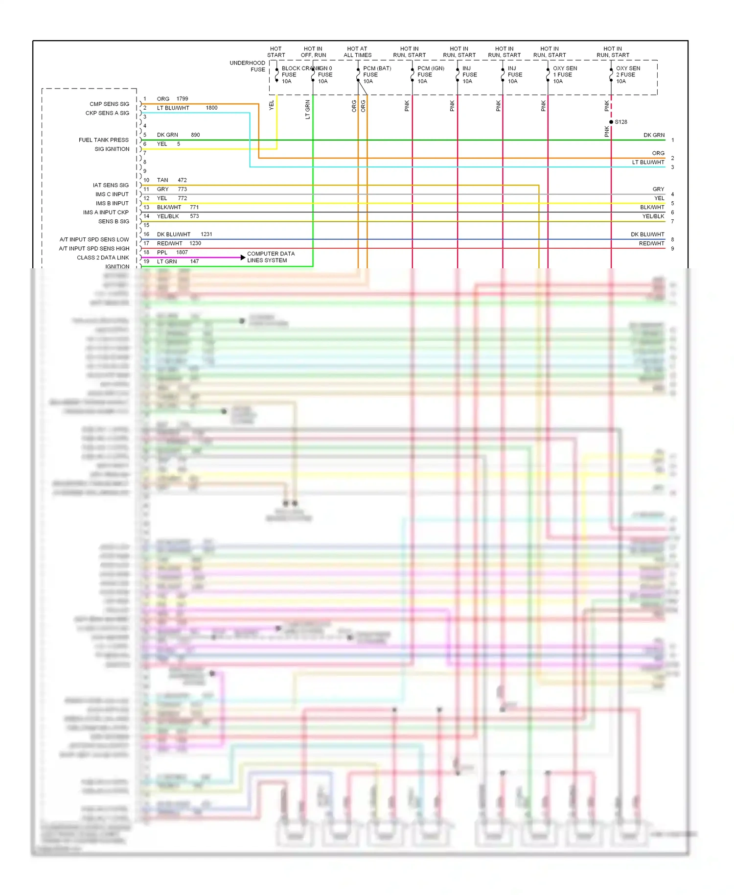 Cadillac Eldorado X (1992-2002) computer data lines system wiring diagram  (9 of 15)