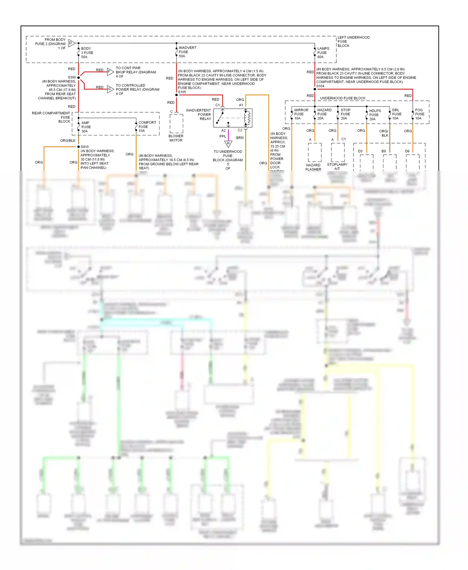 Cadillac Eldorado X (1992-2002) heater, a/c programmer wiring diagram  (1 of 1)